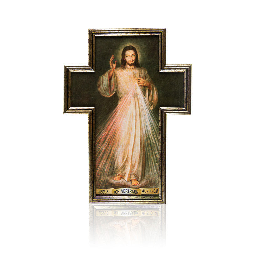 Barmherziger Jesus im kreuzförmigen Rahmen