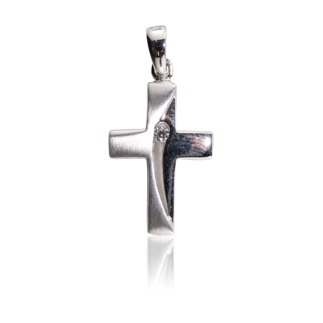 Kettenanhänger Kreuz Silber 925 mit Zirkonia