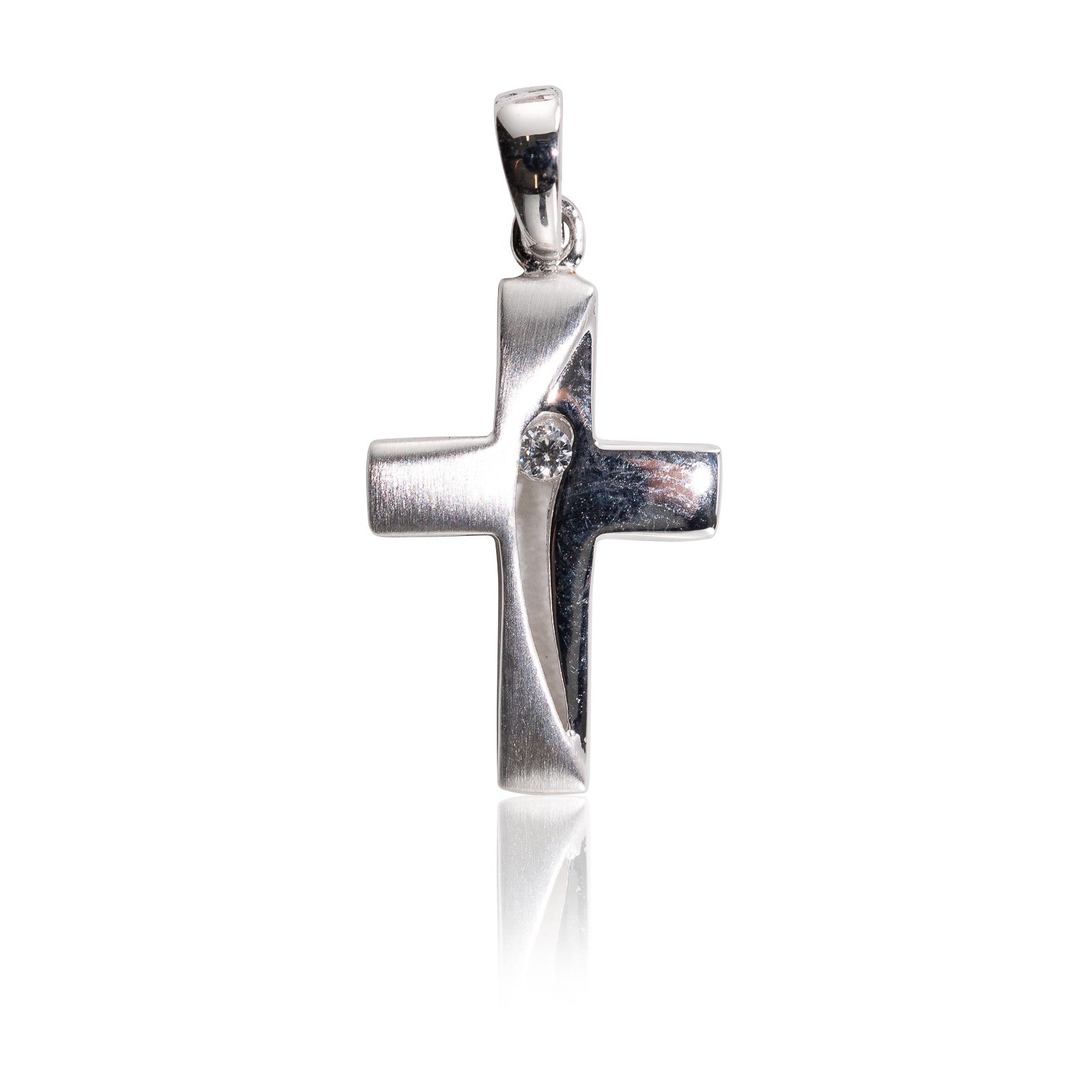 Kettenanhänger Kreuz Silber 925 mit Zirkonia