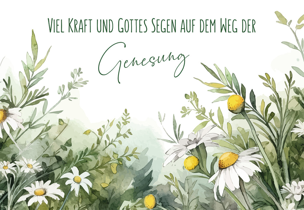Billet zur Genesung "Viel Kraft und Gottes Segen"