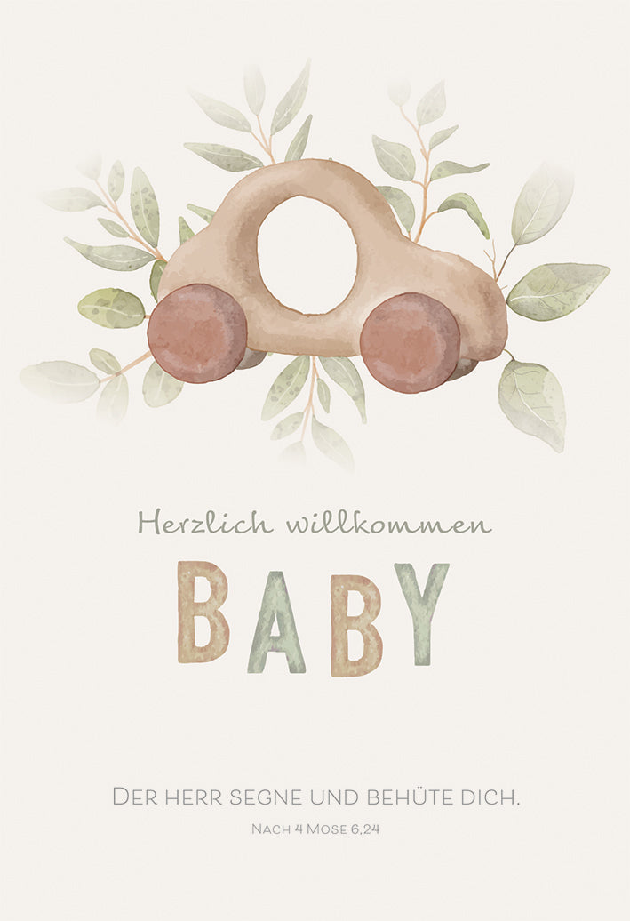Billet zur Geburt "Herzlich willkommen Baby"
