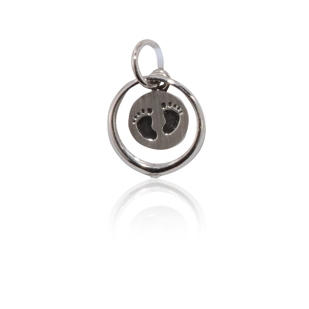 Kettenanhänger Babyfüße Silber 925 mit Zirkonia