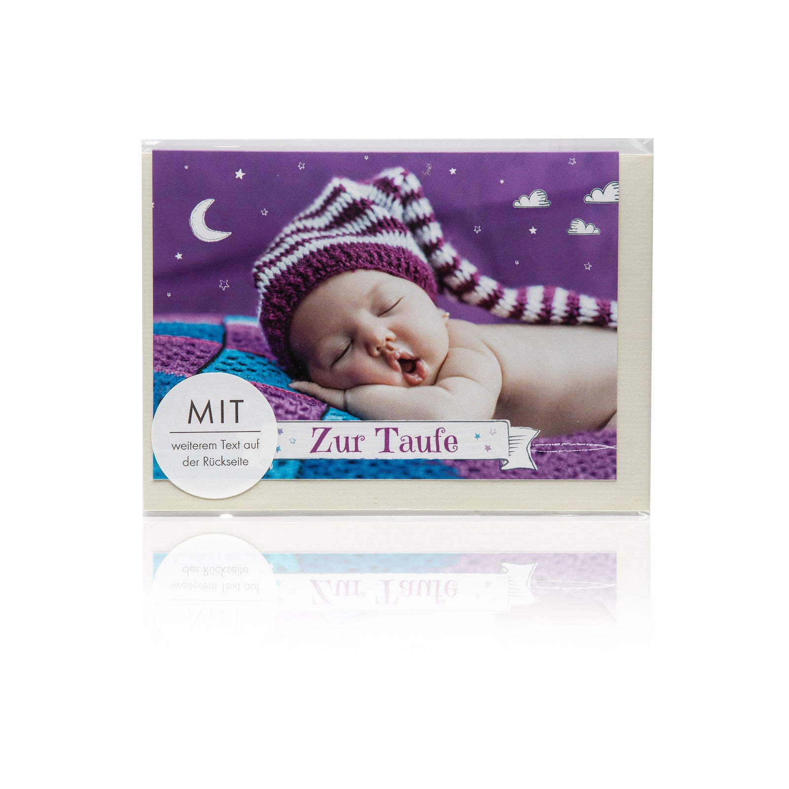 Billet zur Taufe "Baby mit Mütze"