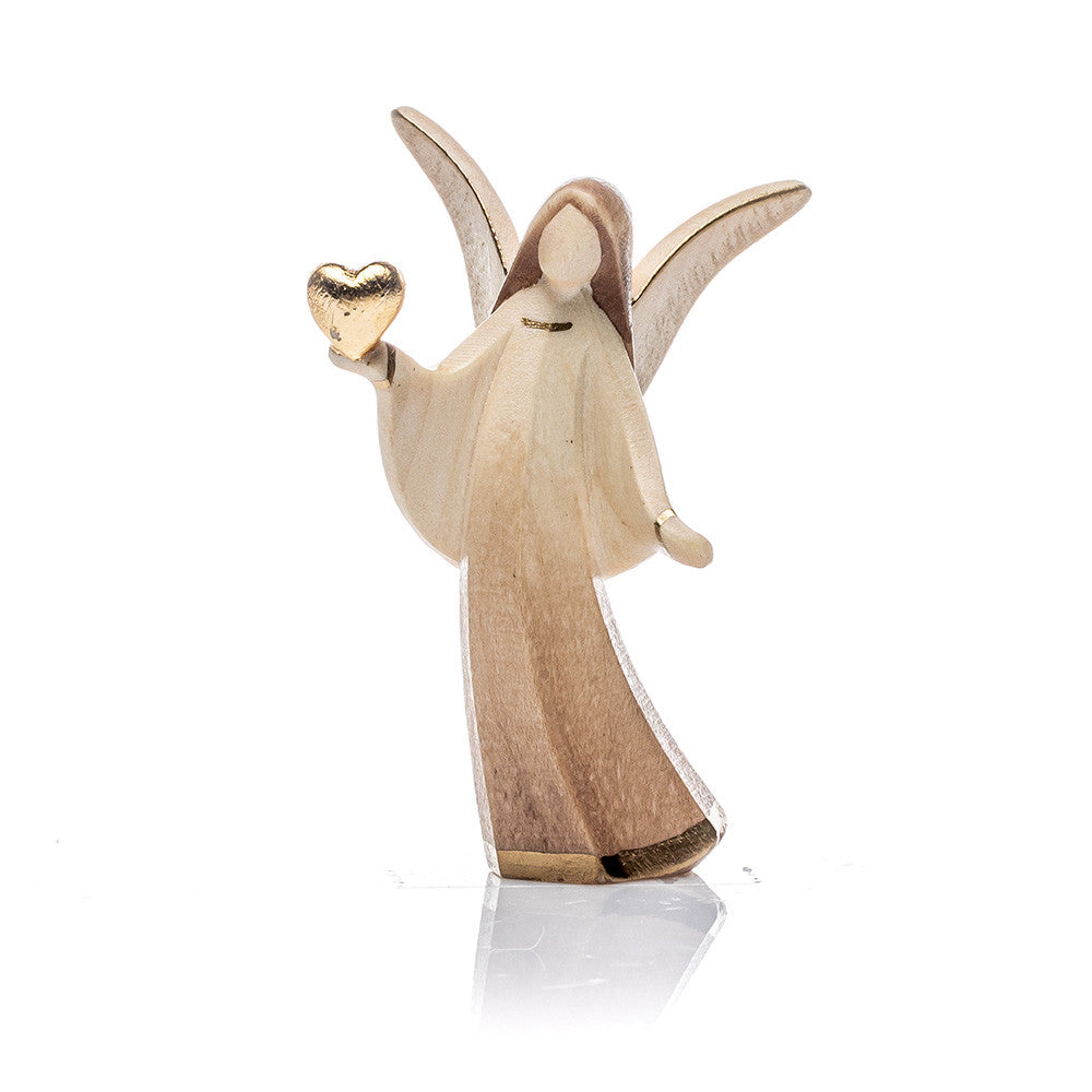 Holzengel geschnitzt mit Gold 8cm