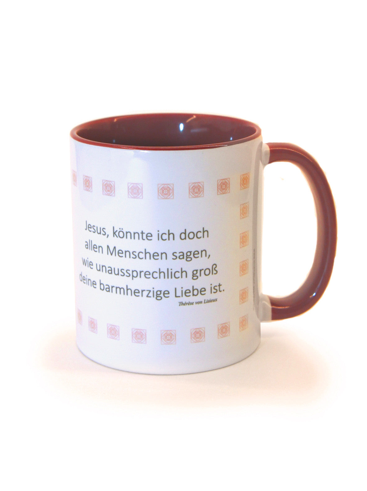 Kaffeetasse "Thérèse von Lisieux", bordeauxrot