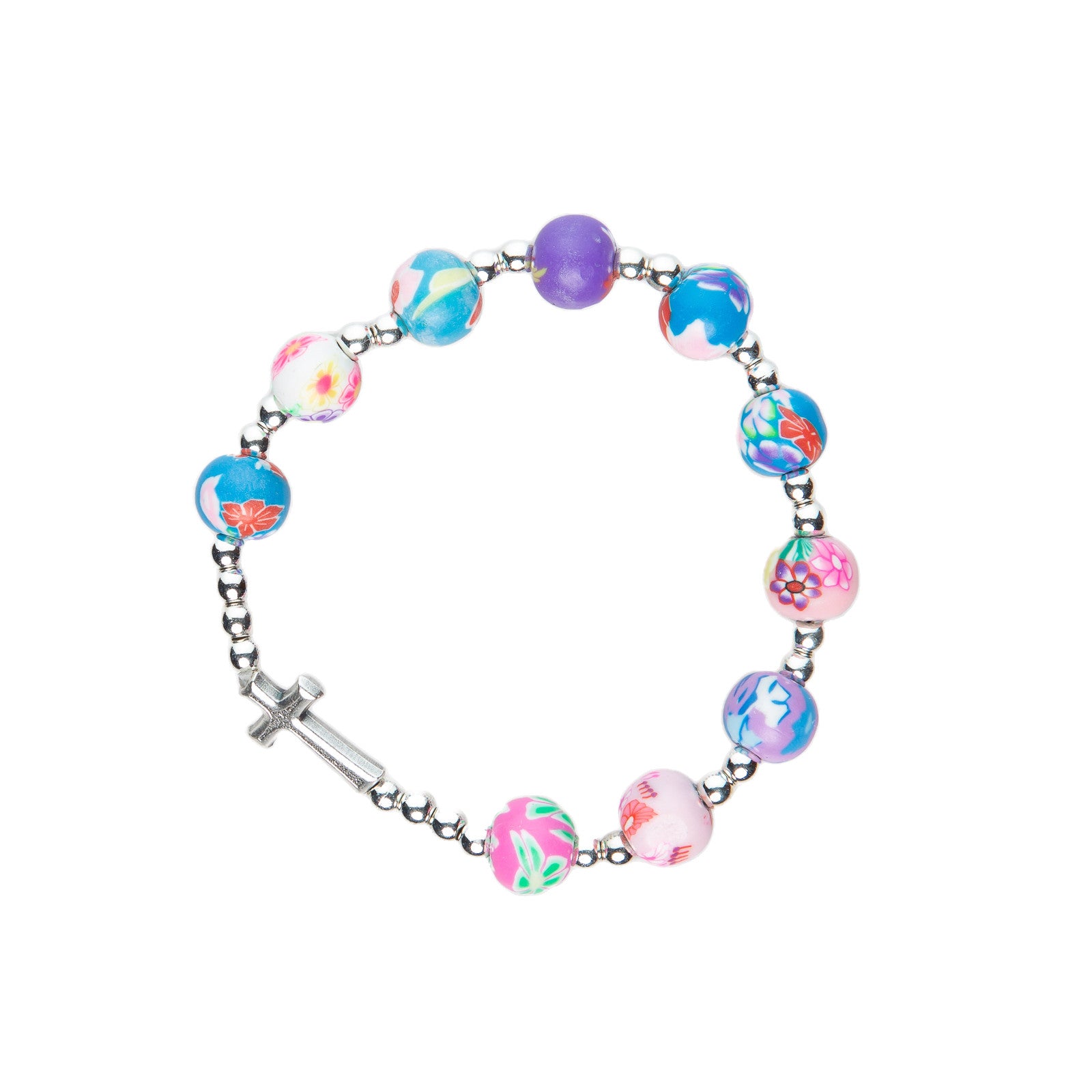 Armband mit bunten Kunststoffperlen (groß)