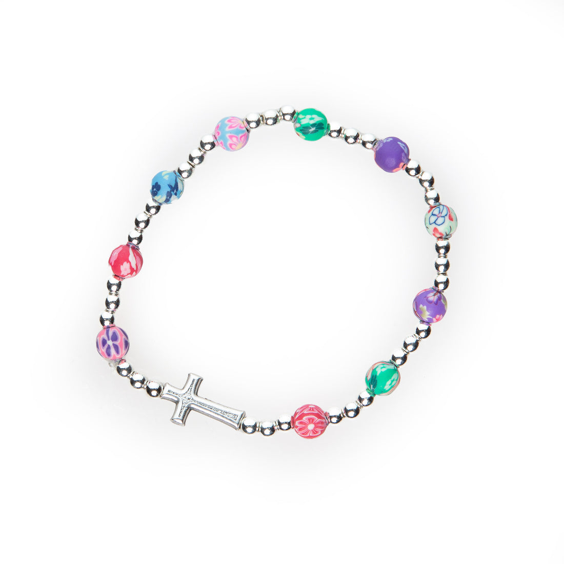 Armband mit bunten Kunststoffperlen (klein)