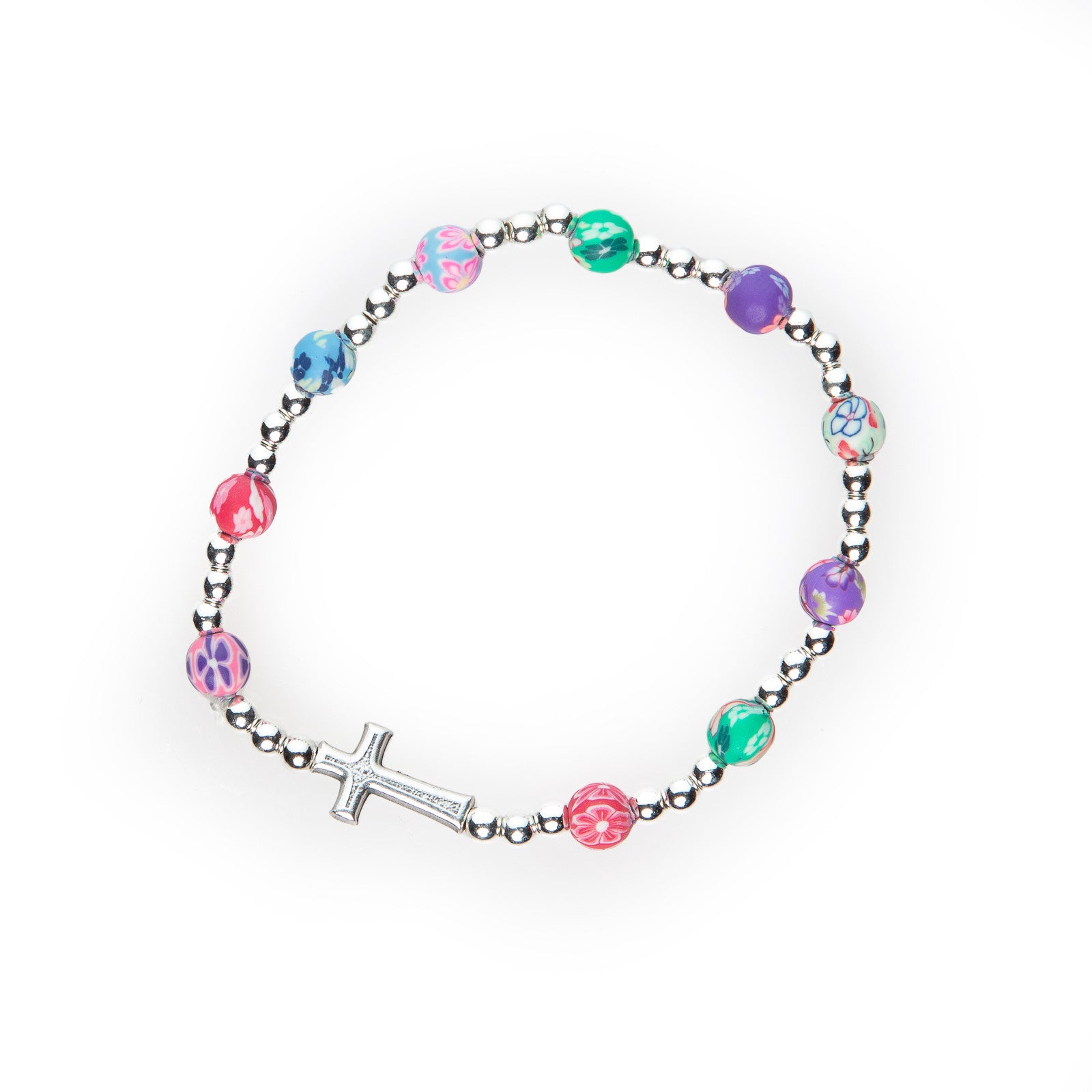 Armband mit bunten Kunststoffperlen (klein)