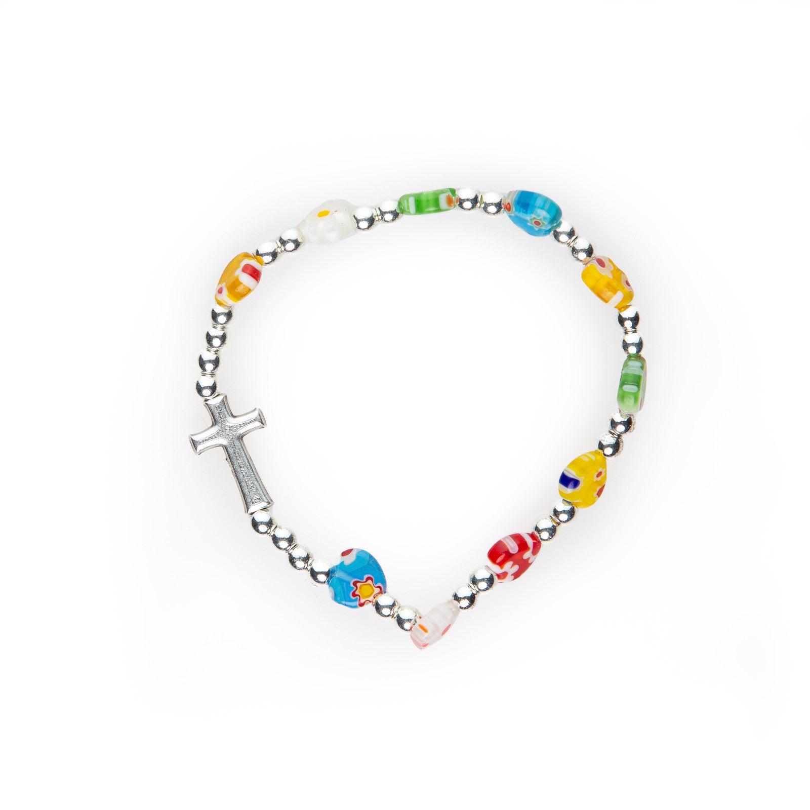 Armband mit bunten Glasperlen