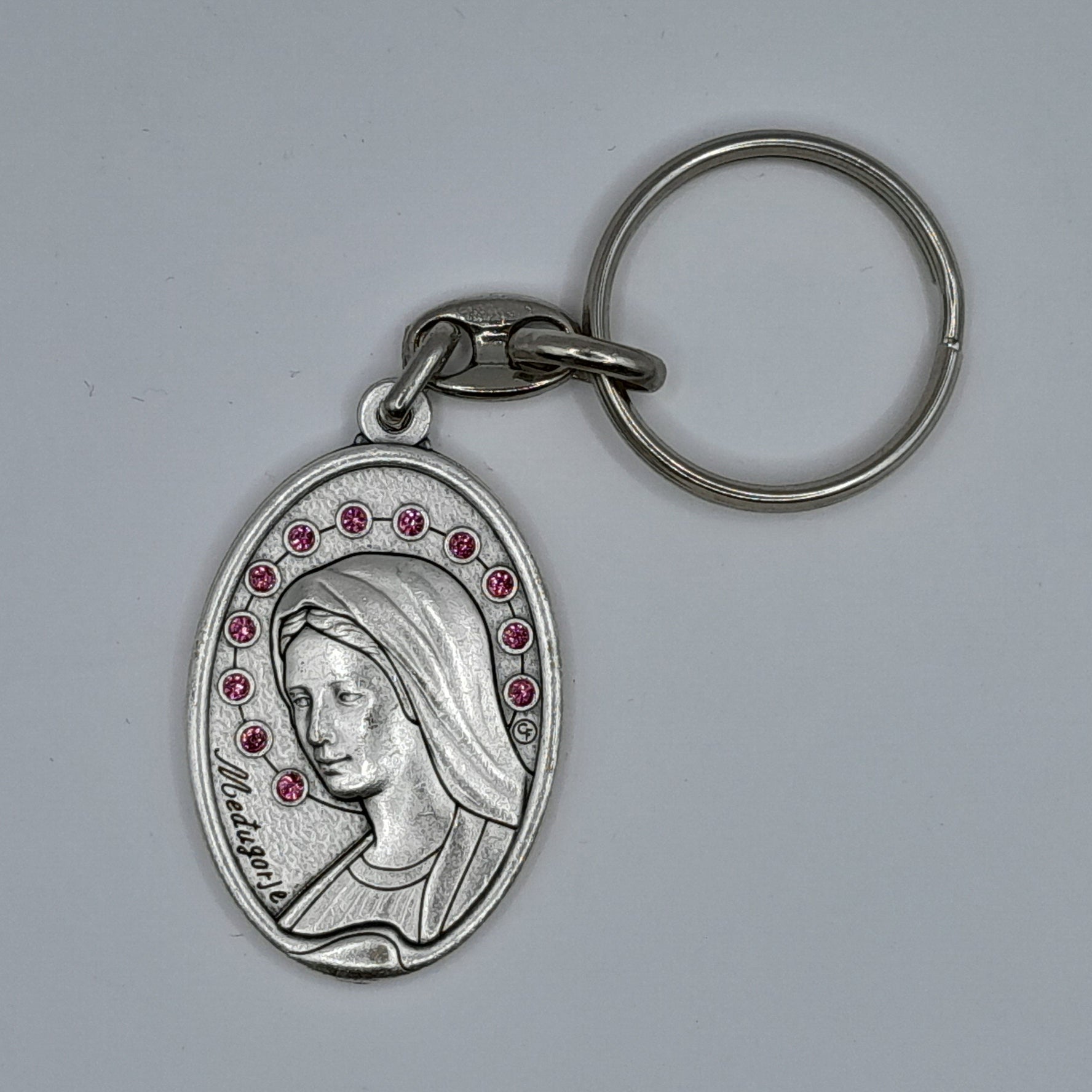 Schlüsselanhänger Madonna Kristall rosa