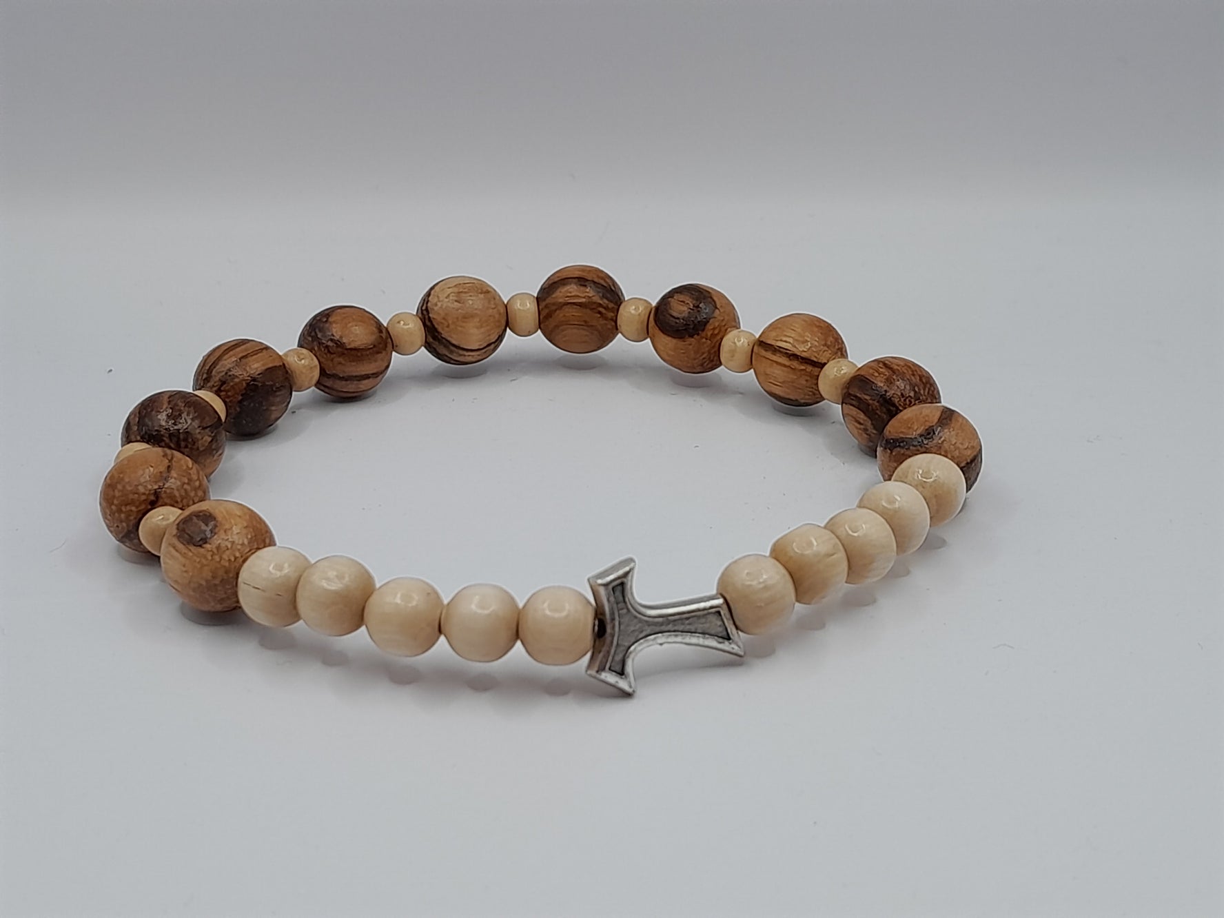 Armband Zebrano Perle mit Tao-Kreuz