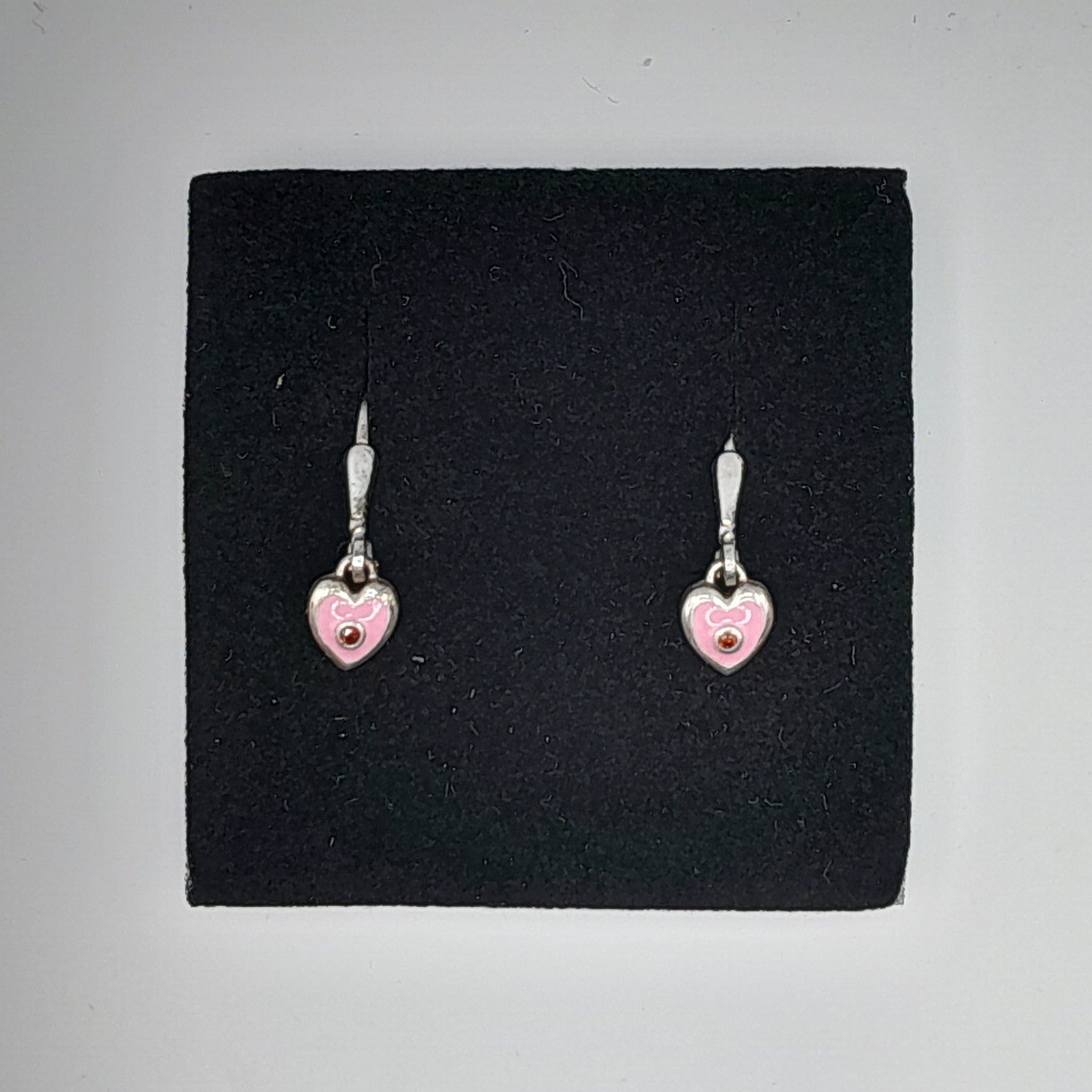 .Ohrringe "Herz rosa", Echtsilber