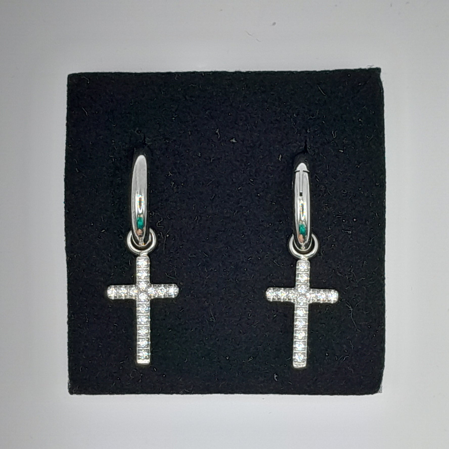 Kreolen mit Kreuz, Edelstahl