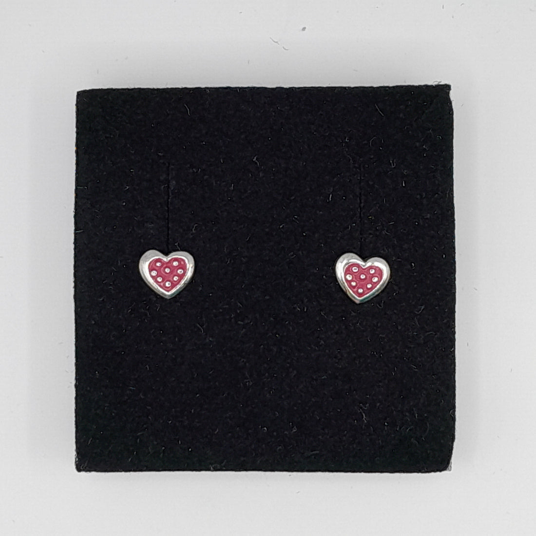 .Ohrstecker Herz pink Silber 925