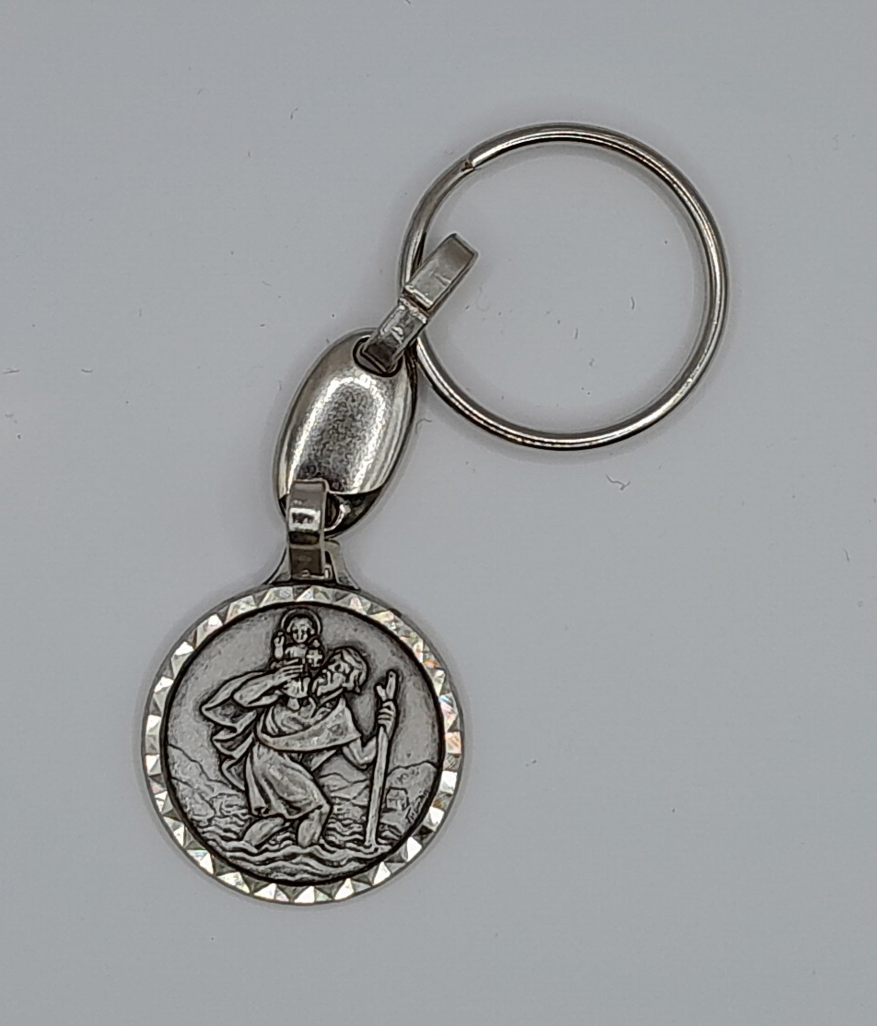 Schlüsselanhänger Christopherus, silberfarben