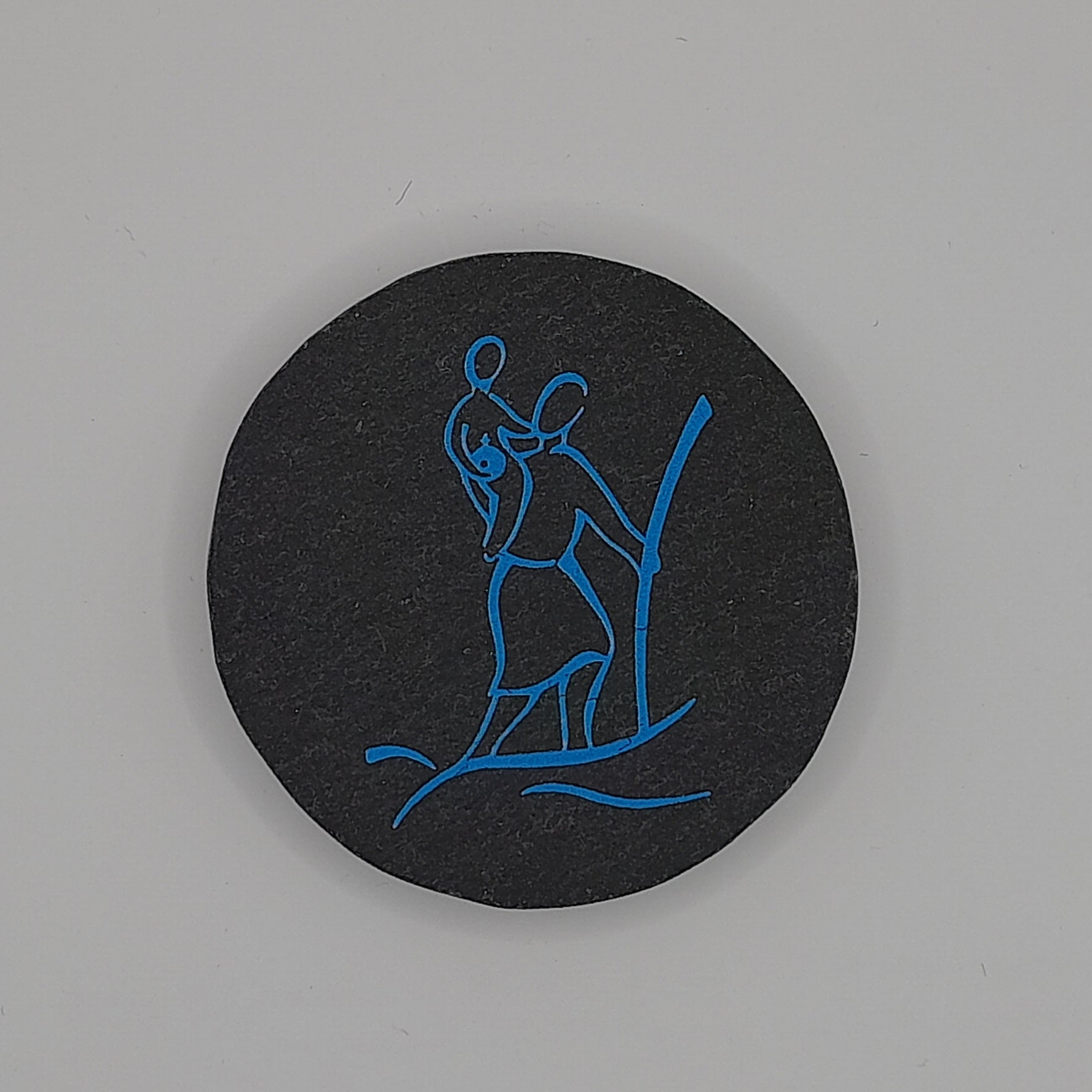 Magnet aus Schiefer, rund "Christophorus"