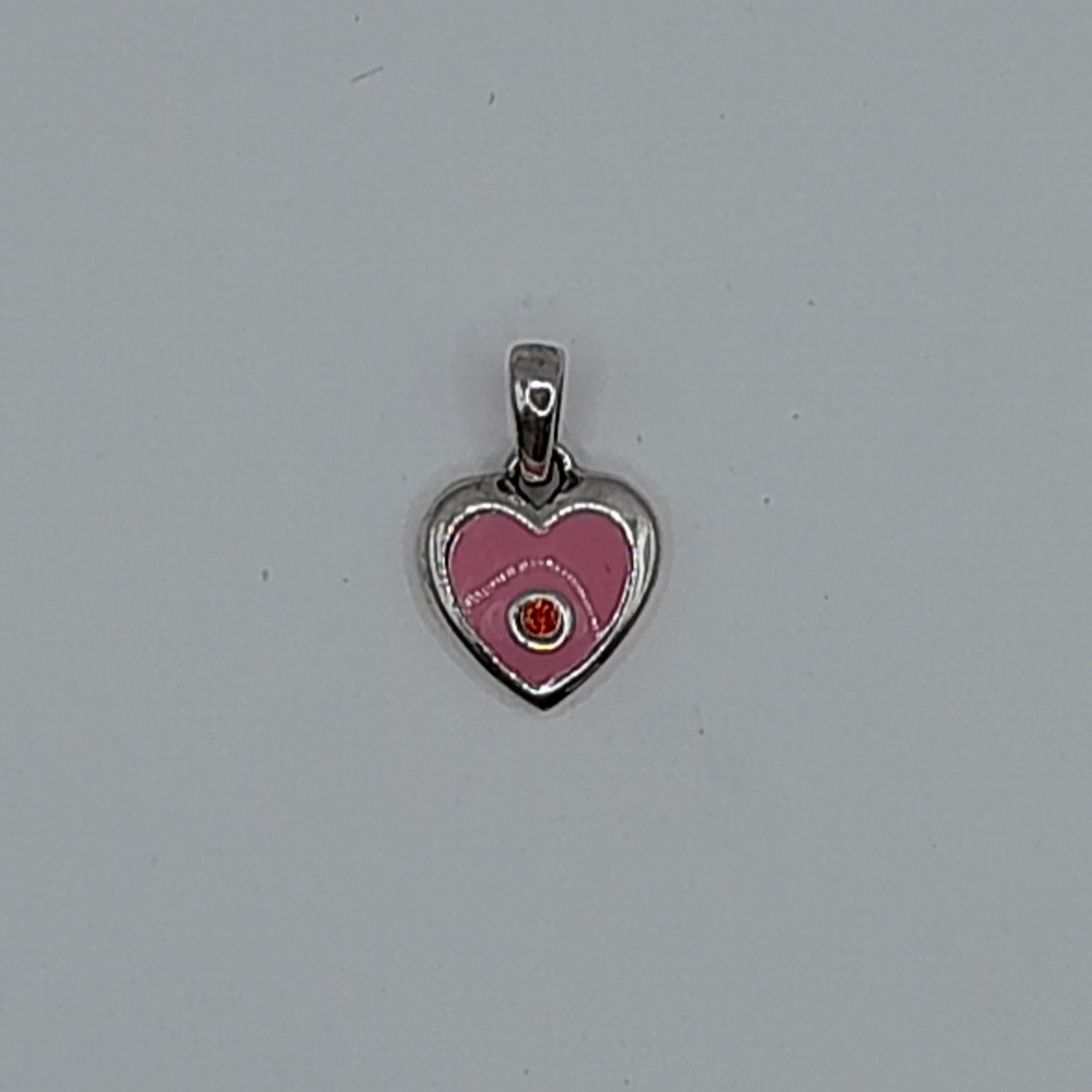 Kettenanhänger Herz rosa, aus Echtsilber