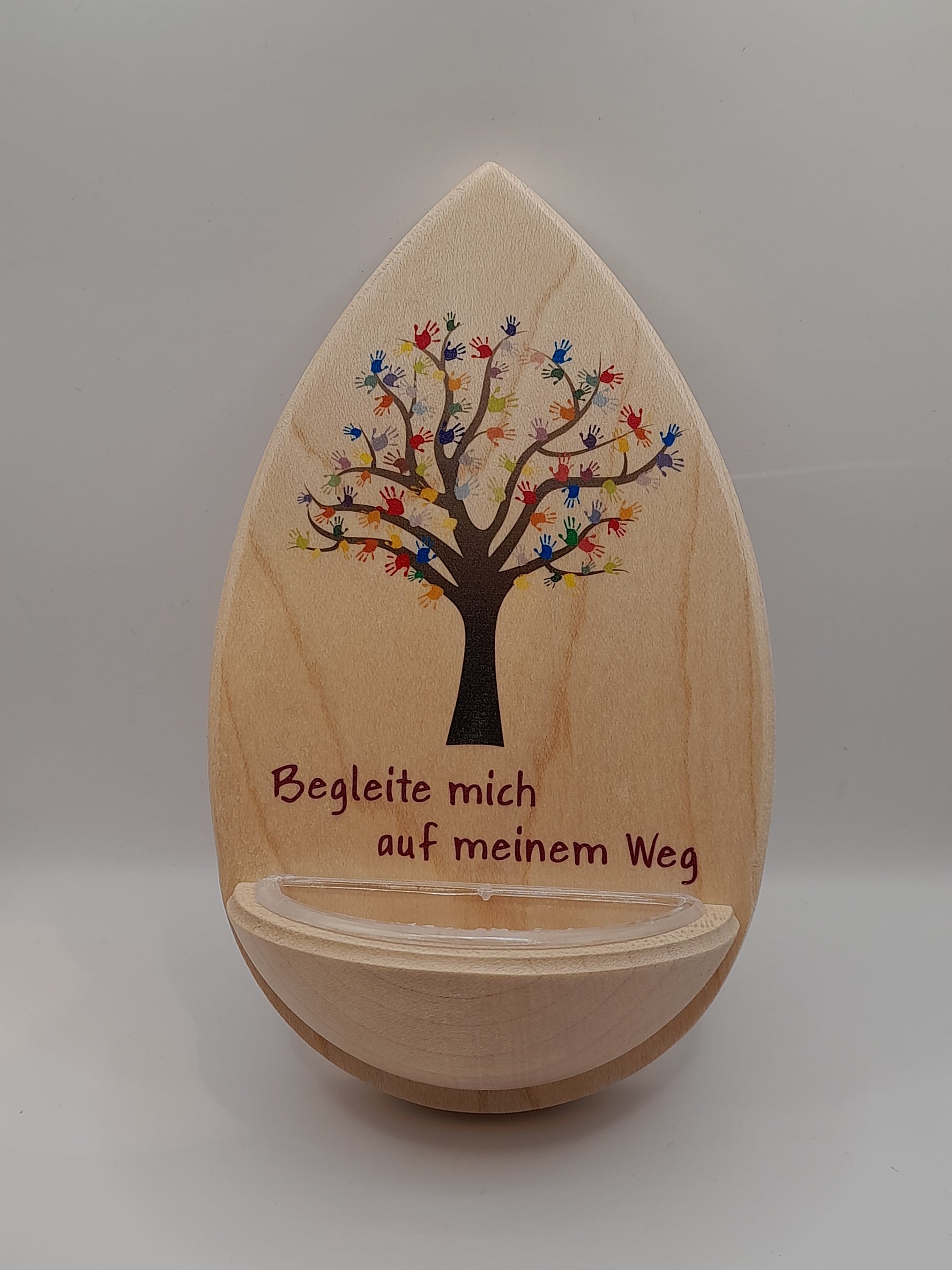 Kinder-Weihkessel Holz "Baum und Hände"