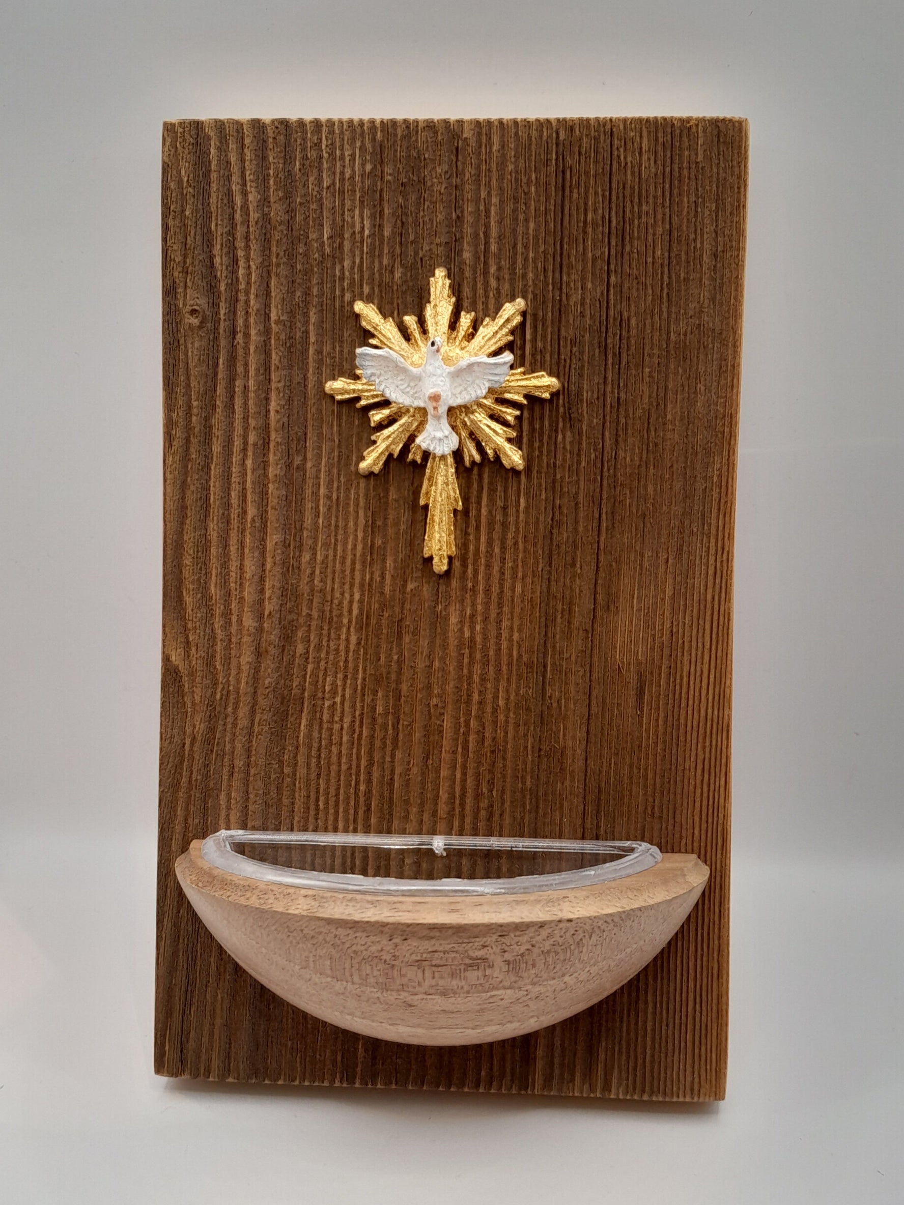 Weihwasserkessel Holz "Taube"