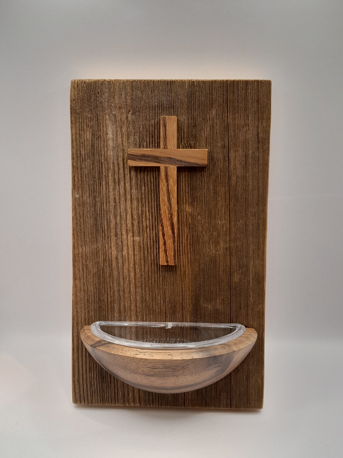 Weihwasserkessel Holz "Kreuz"