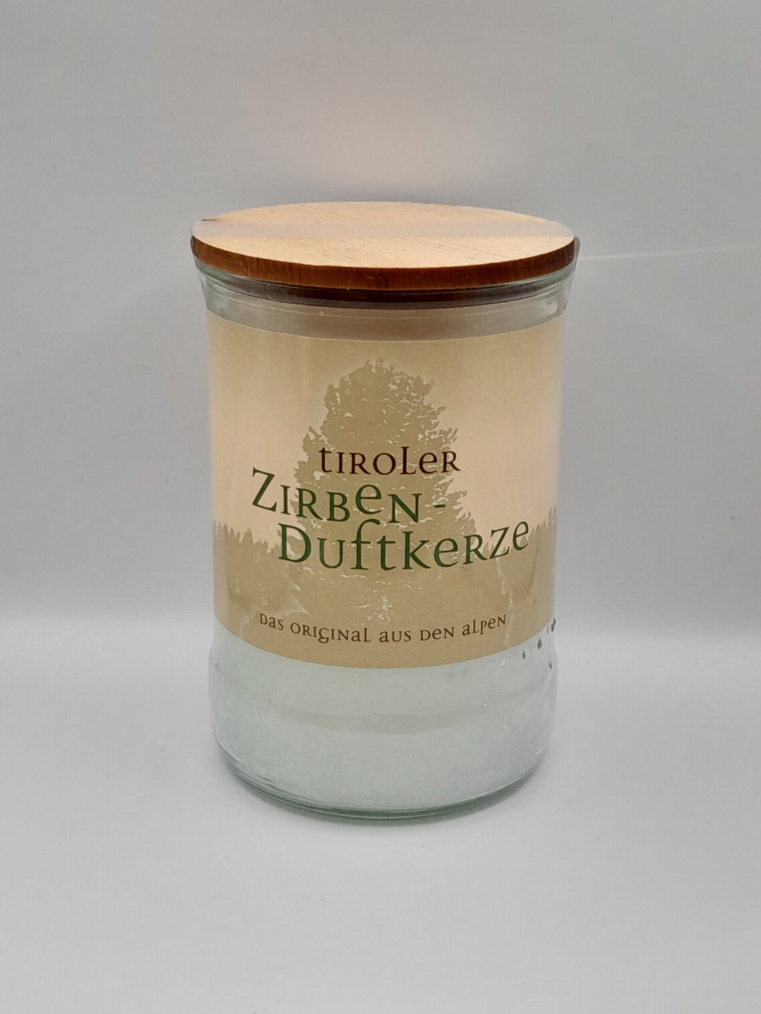 Zirbenduftkerze mit Holzdeckel