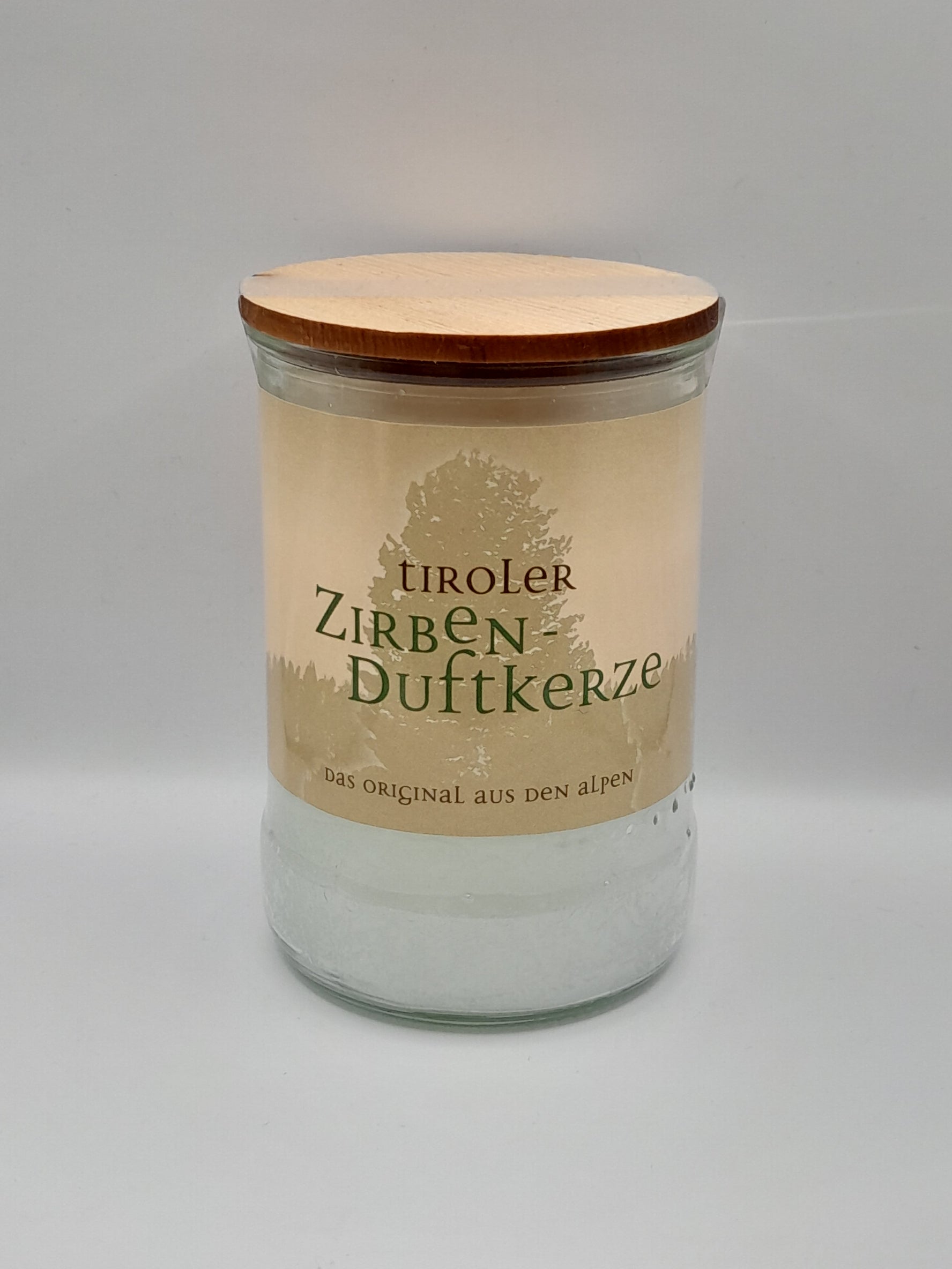 Zirbenduftkerze mit Holzdeckel