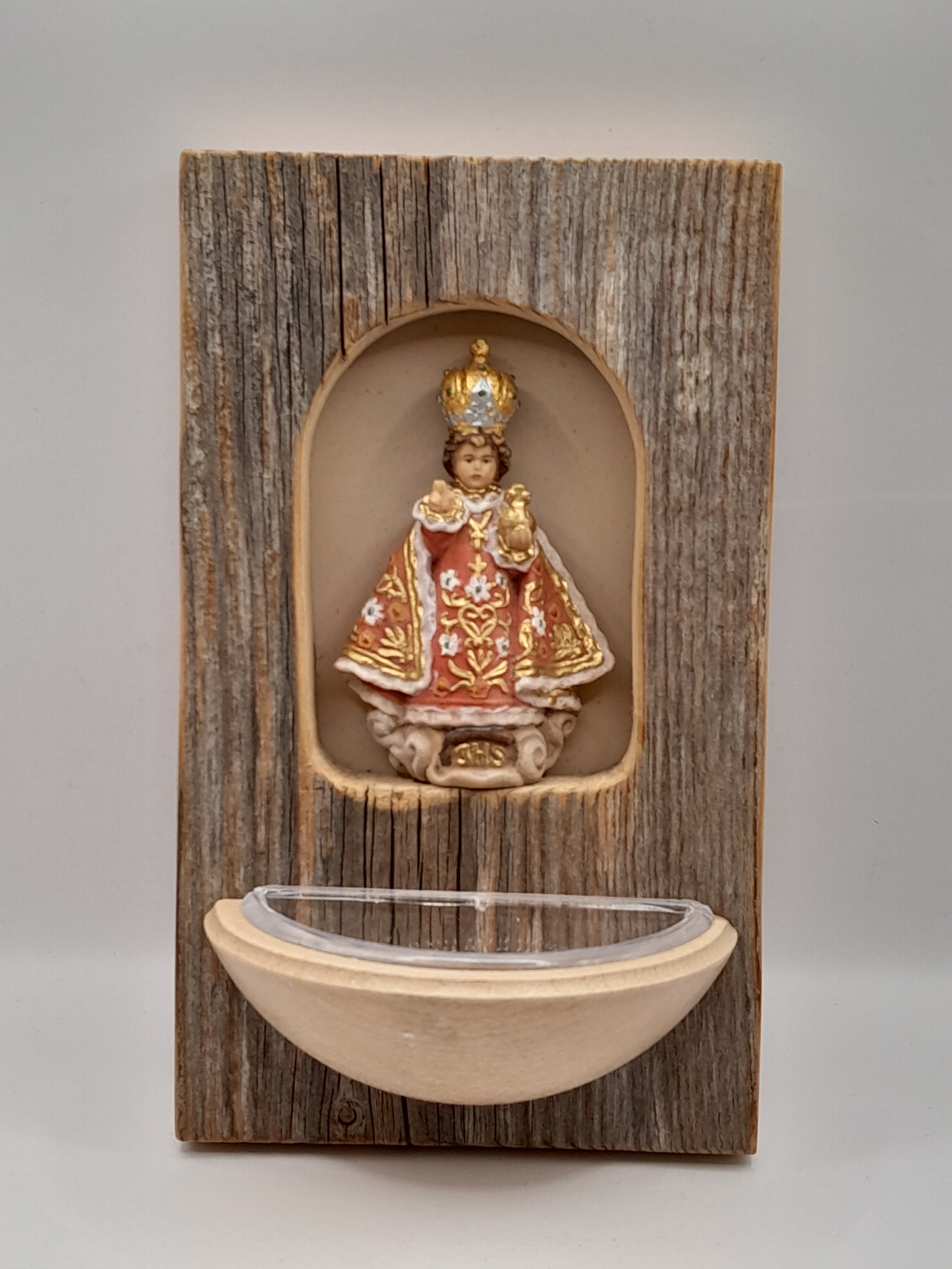 Weihwasserkessel Holz "Prager Jesulein"