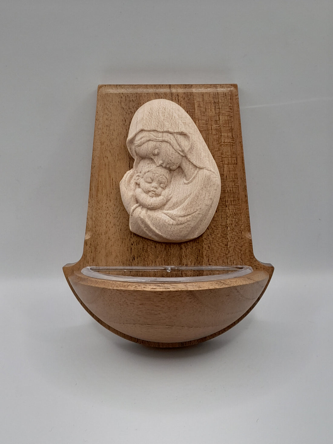 Weihwasserkessel Nussholz "Madonna"