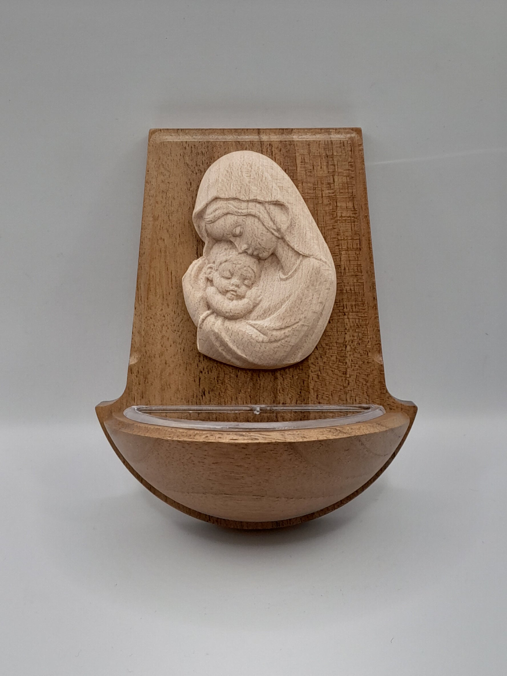 Weihwasserkessel Nussholz "Madonna"
