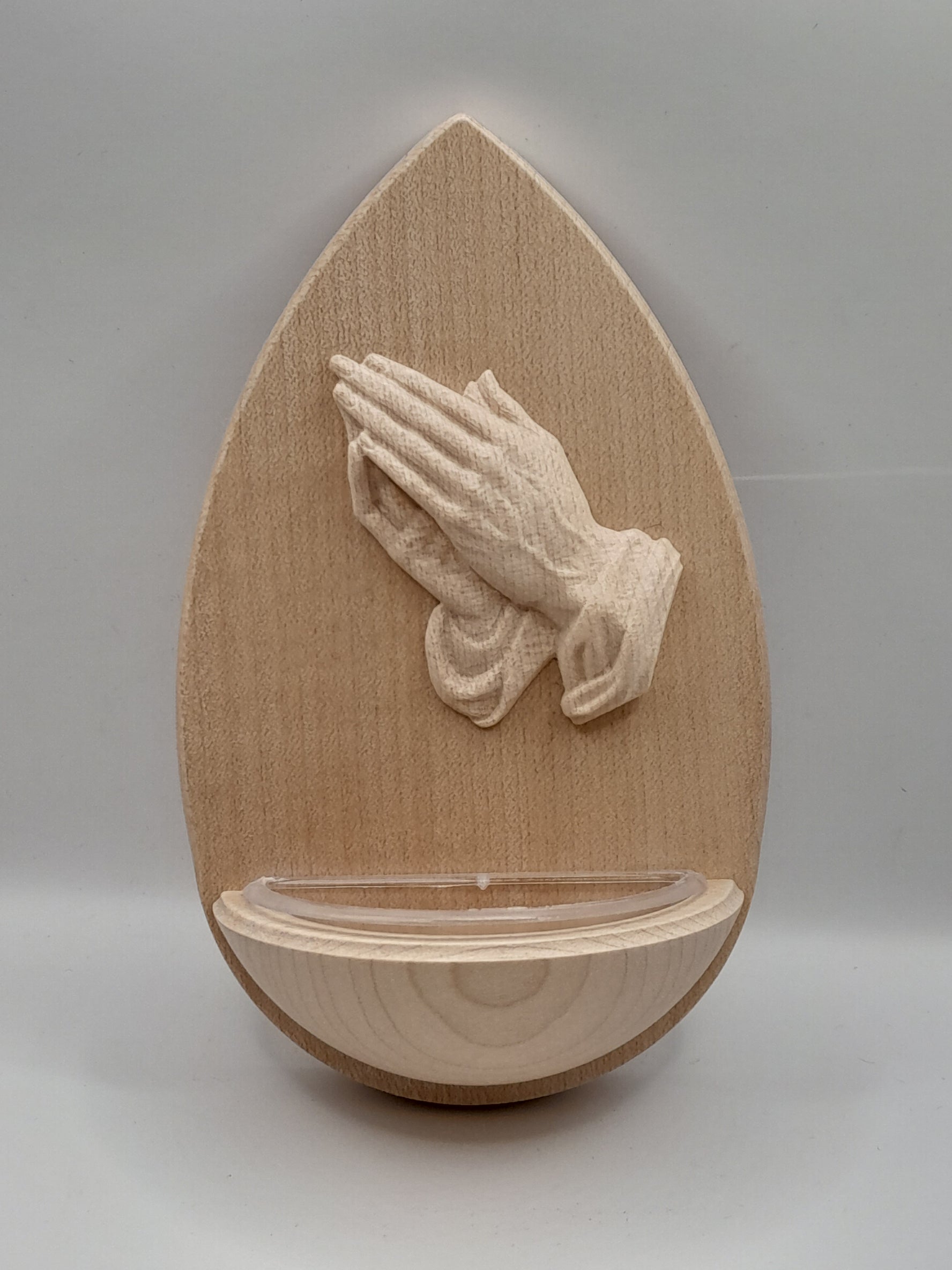 Weihwasserkessel Holz "Betende Hände"