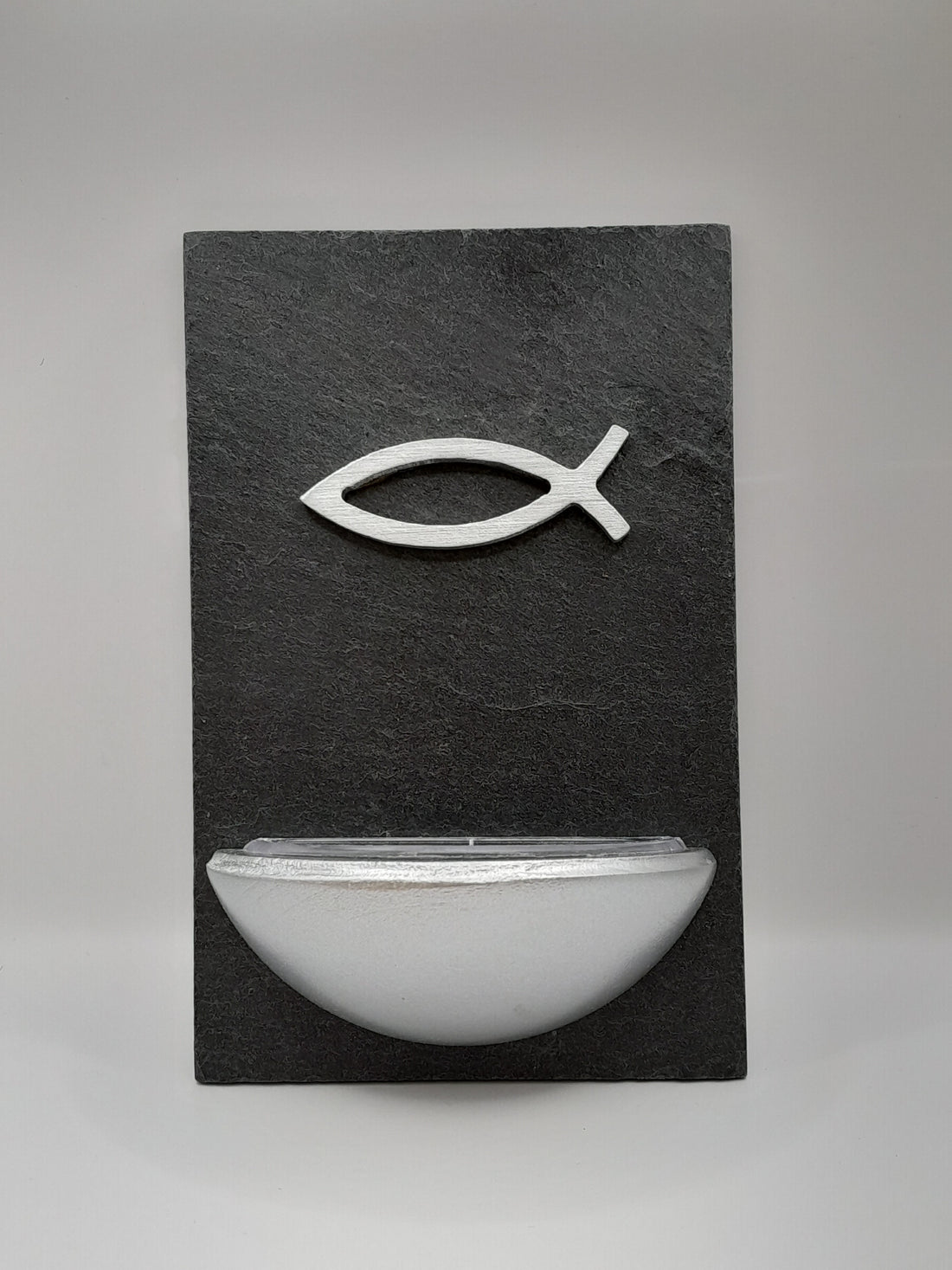 Weihwasserkessel Schiefer "Fisch"