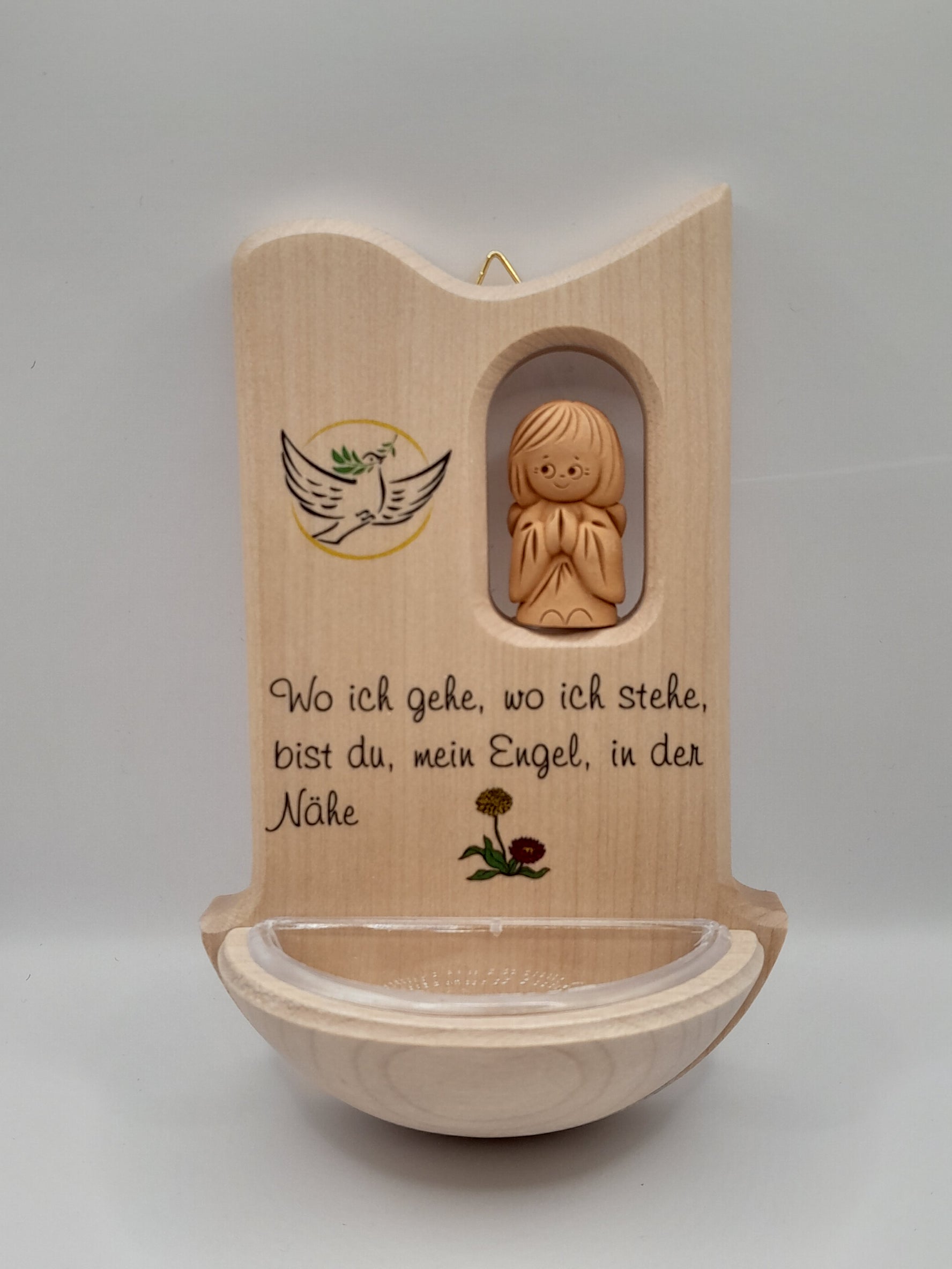 Kinder-Weihkessel mit Ton-Engel "Wo ich gehe..."