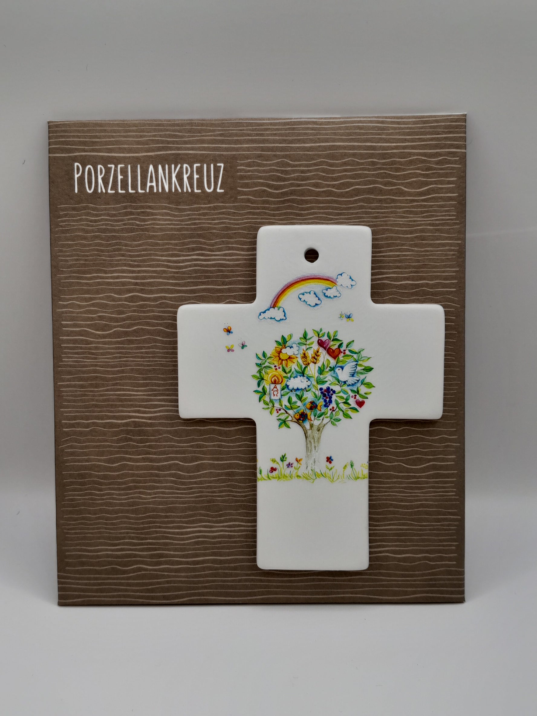 Kinderkreuz Porzellan "Lebensbaum"