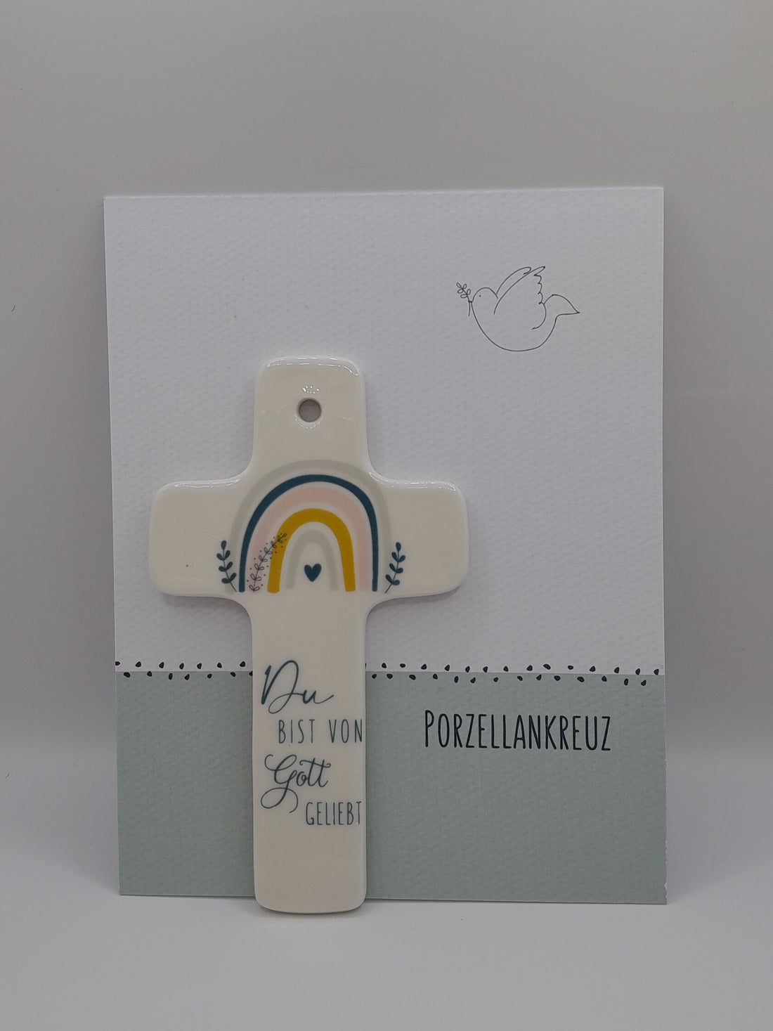 Kinderkreuz Porzellan "Regenbogen"