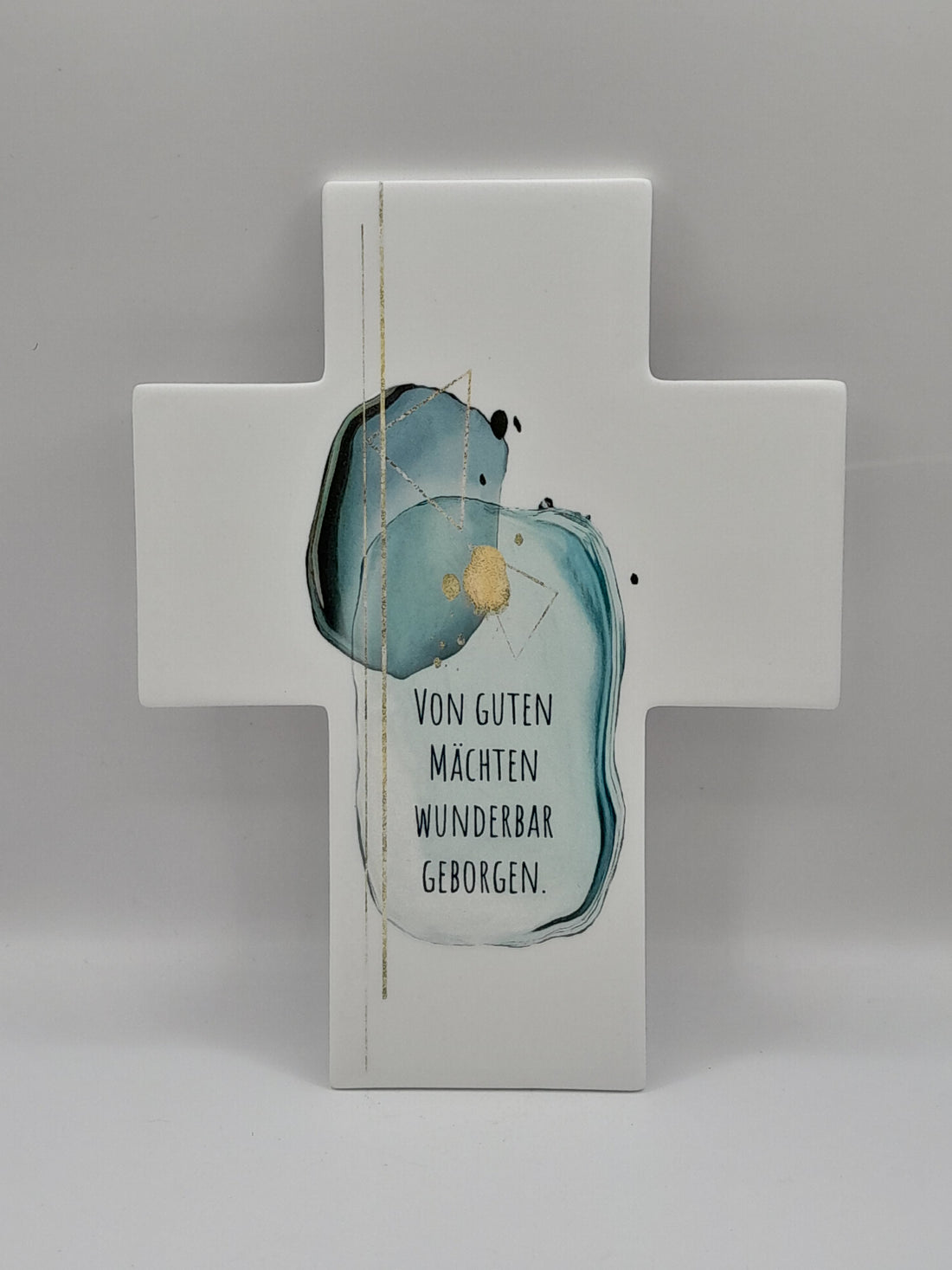 Wandkreuz Porzellan "Von guten Mächten"