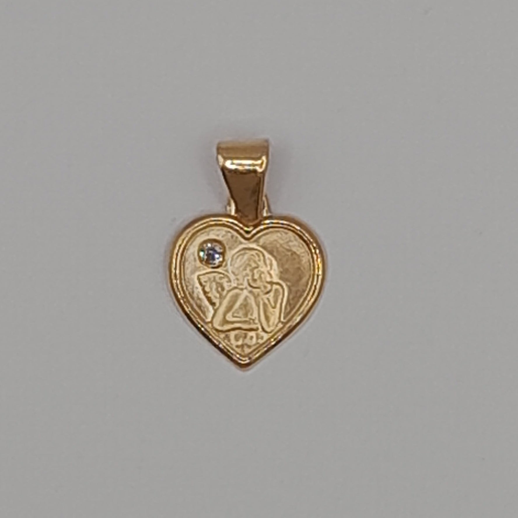 Kettenhänger "Engel in Herz", Gelbgold 585 und Zirkonia