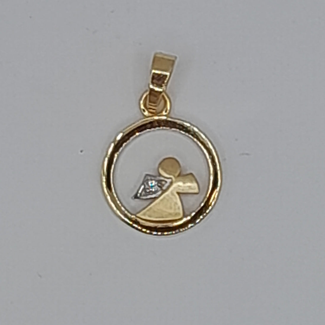 Kettenanhänger "Engel", Gelbgold 585 und Zirkonia