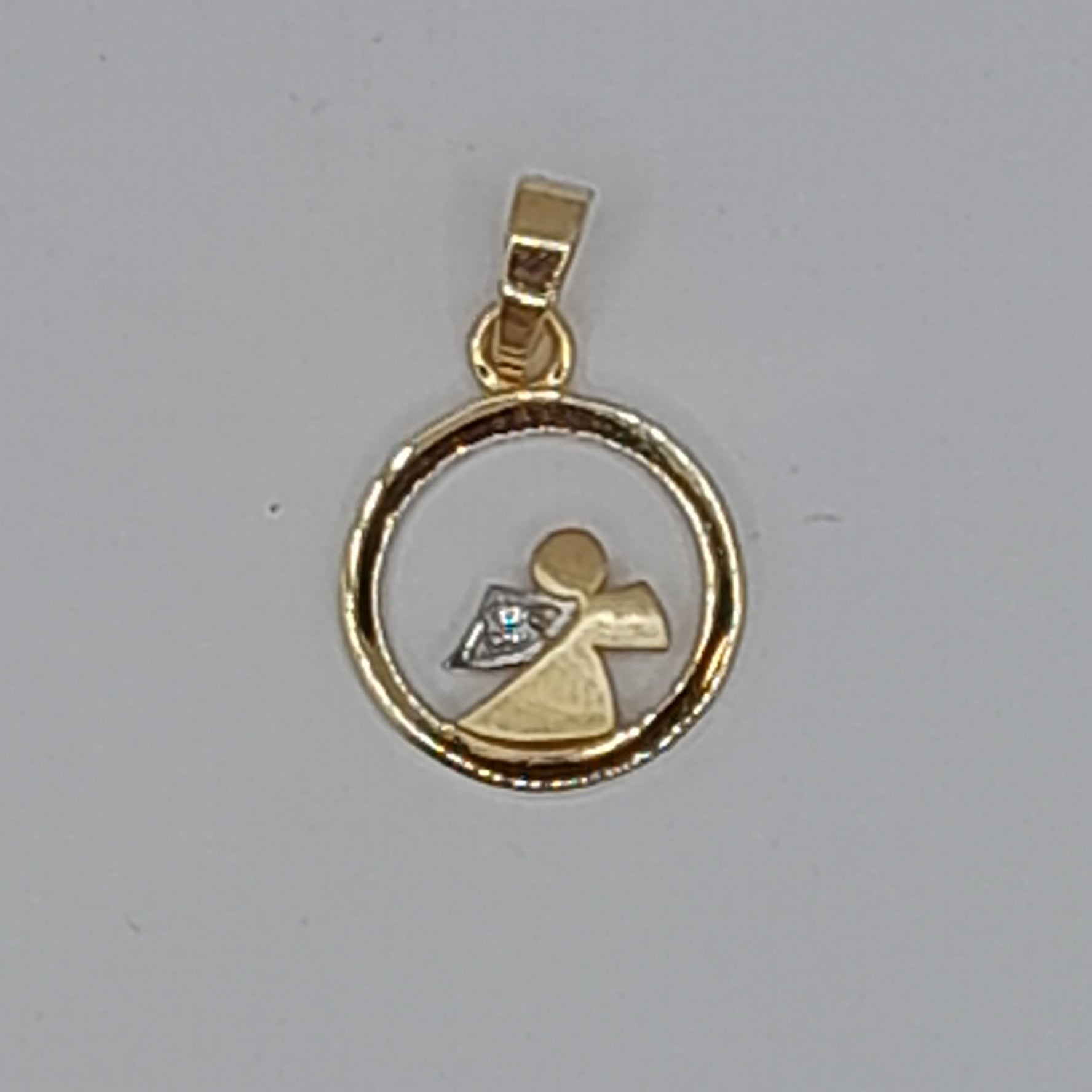 Kettenanhänger "Engel", Gelbgold 585 und Zirkonia
