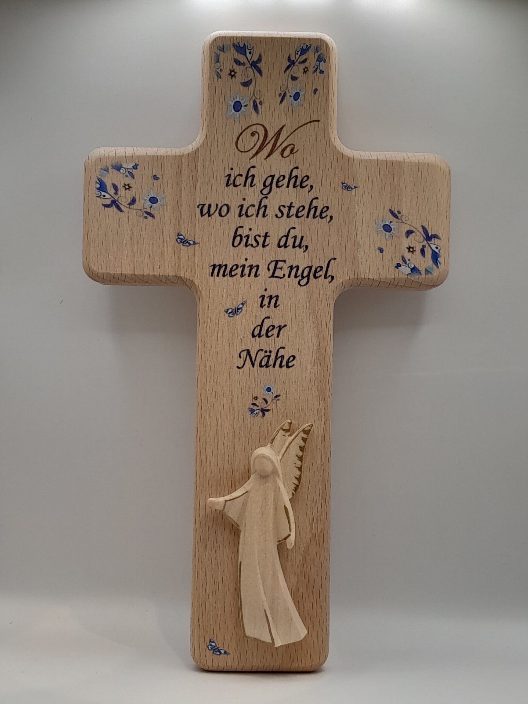 Kinderkreuz Holz "Wo ich gehe, wo ich stehe"