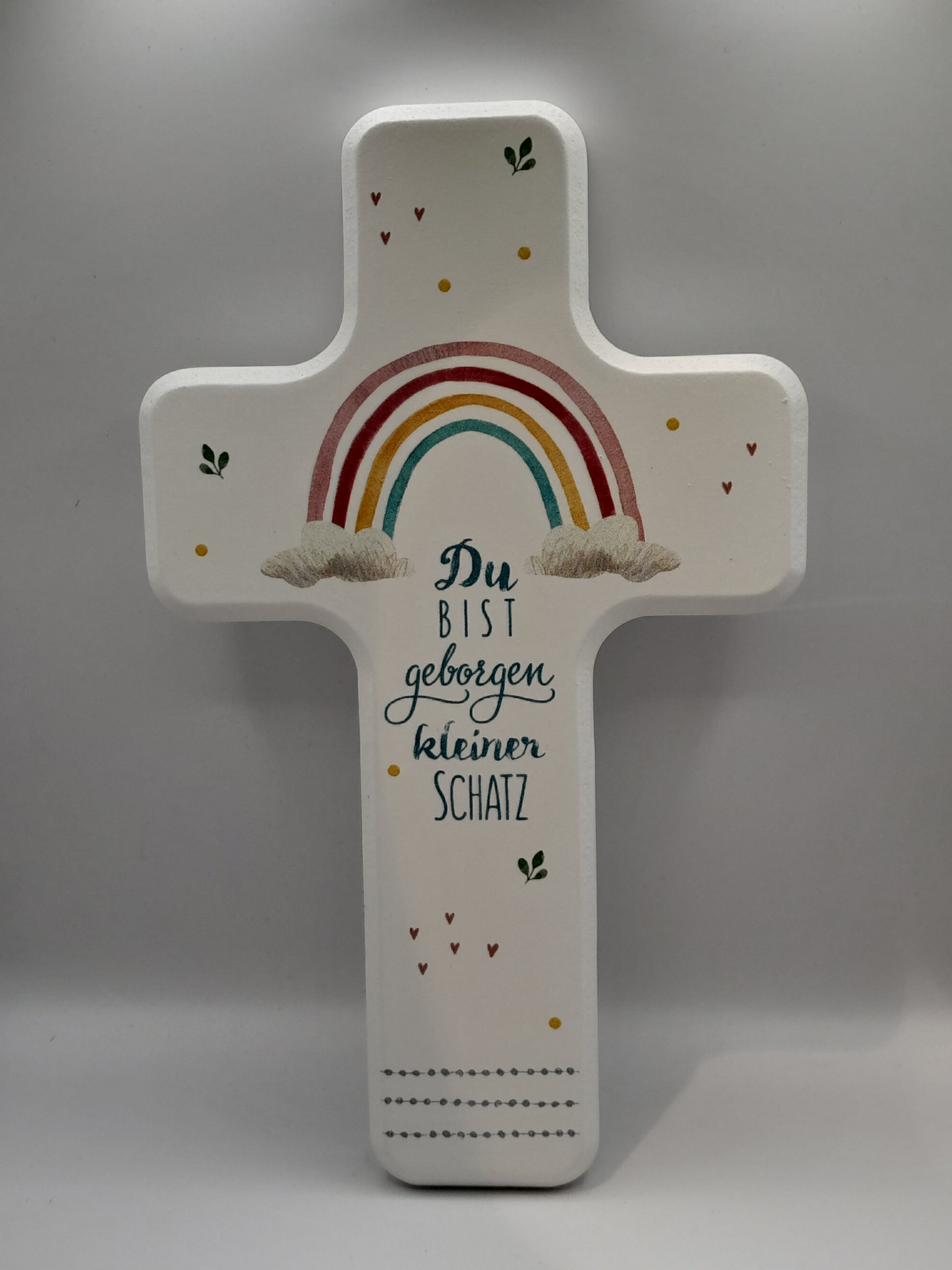 Kinderkreuz Holz "Du bist geborgen, kleiner Schatz"