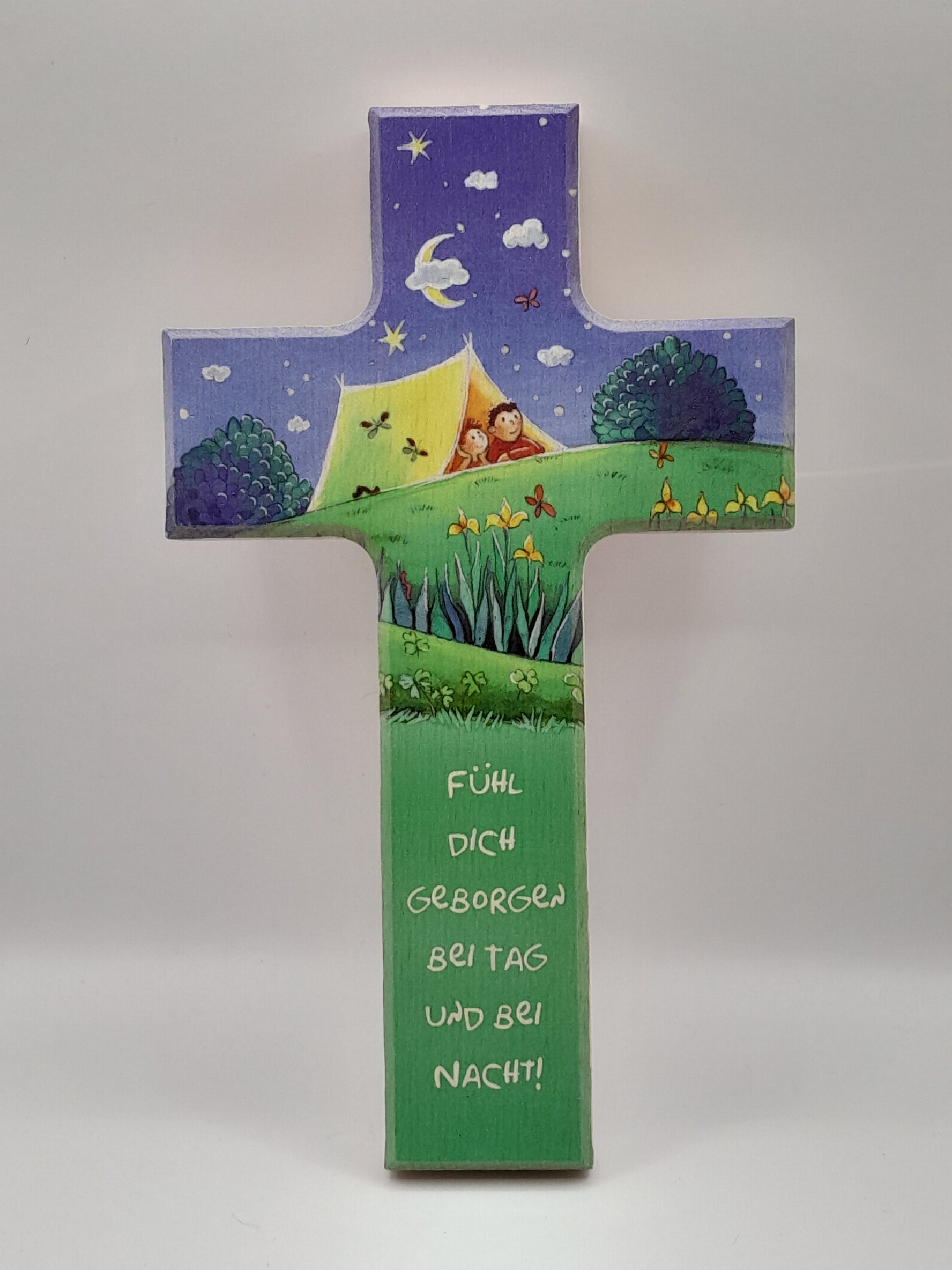 Kinderkreuz Holz "Fühl dich geborgen"