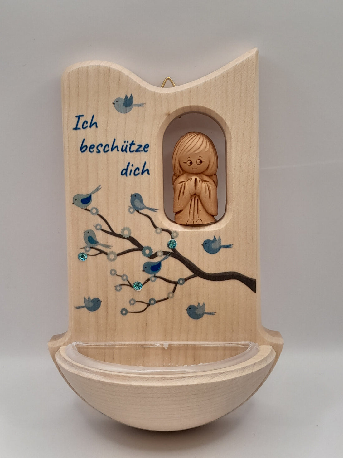 Kinder-Weihkessel mit Ton-Engel "Kristallsteinchen blau"