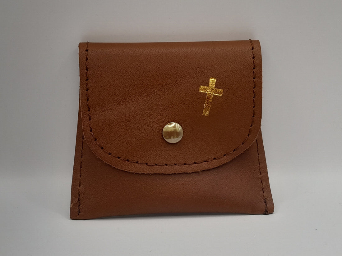 Rosenkranztäschchen hellbraun