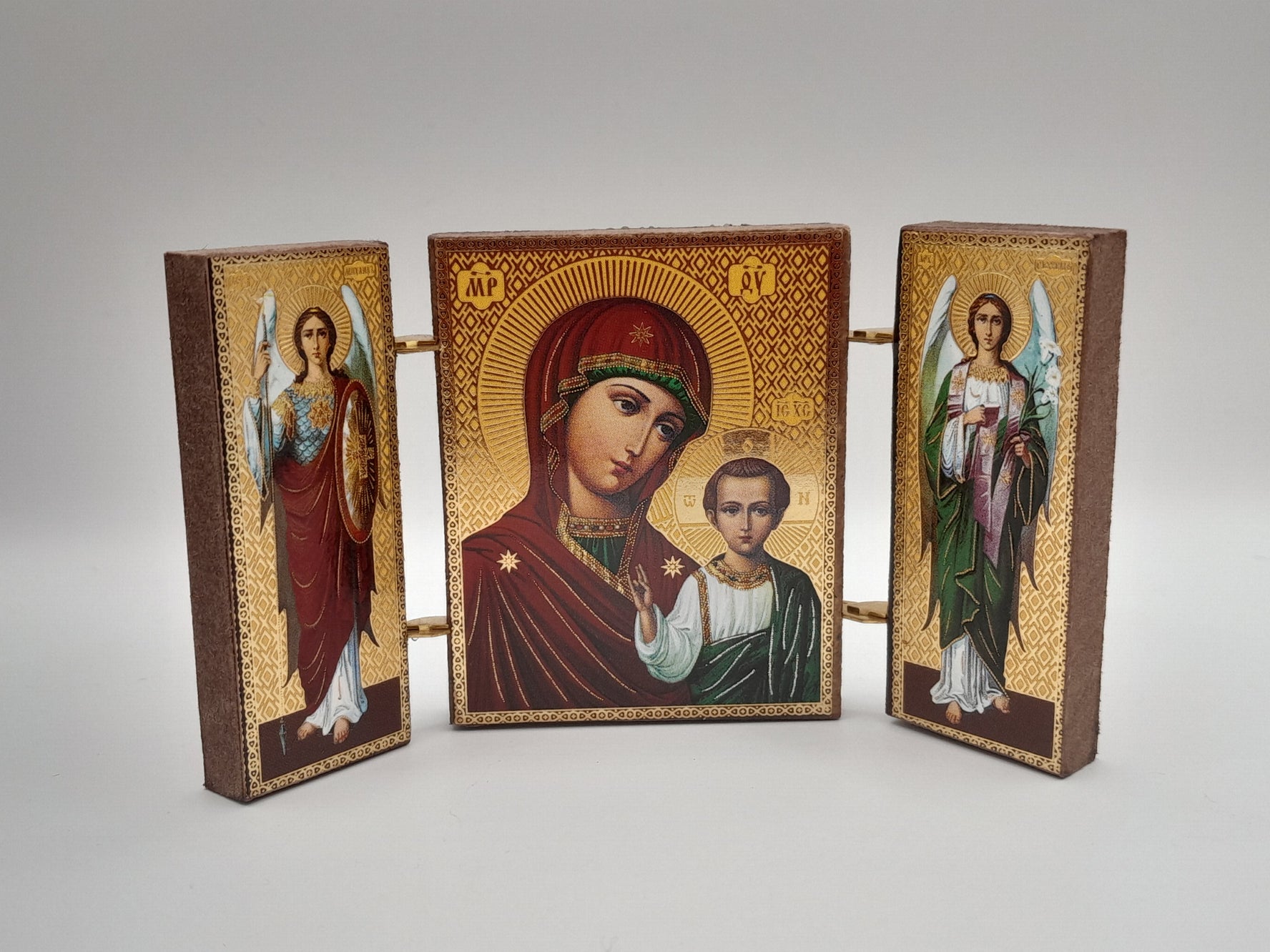 Magnet-Ikone Tryptichon "Madonna rot"