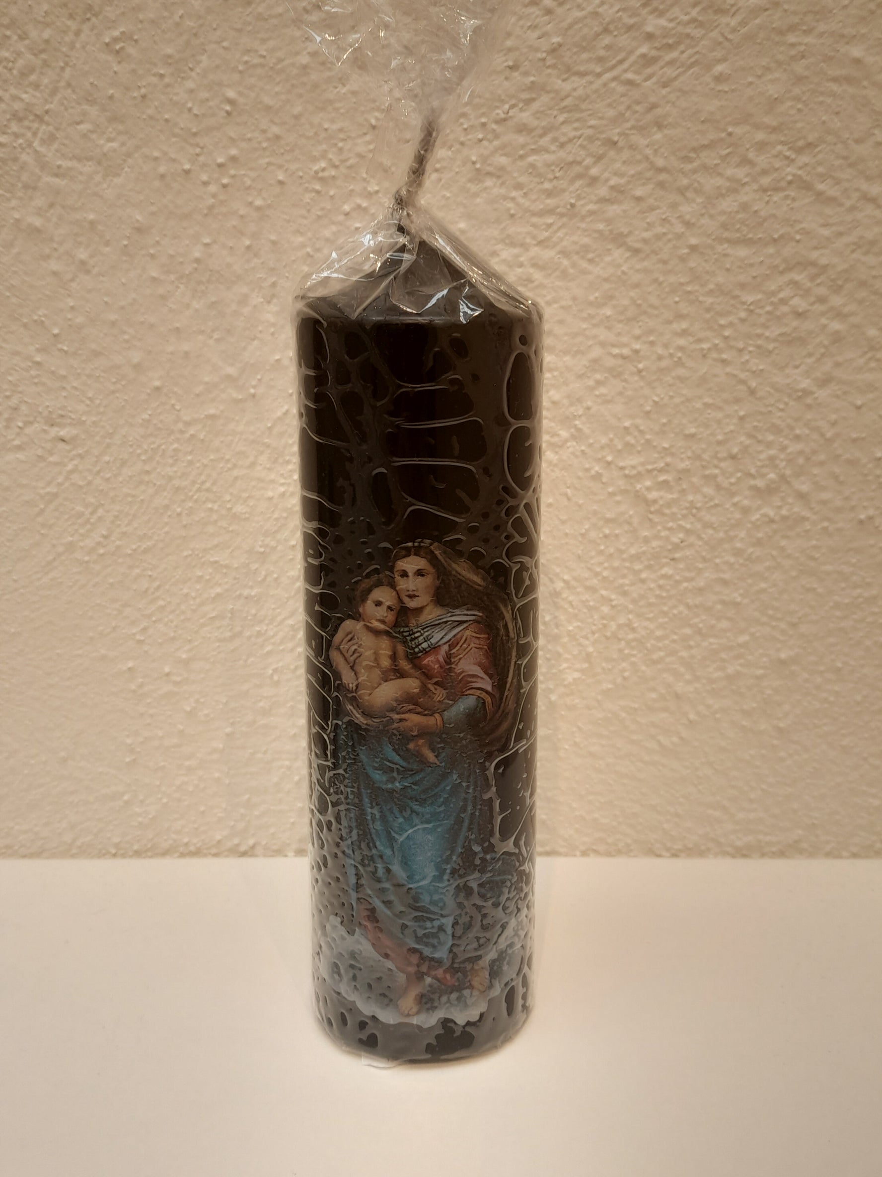 Wetterkerze schwarz "Madonna"