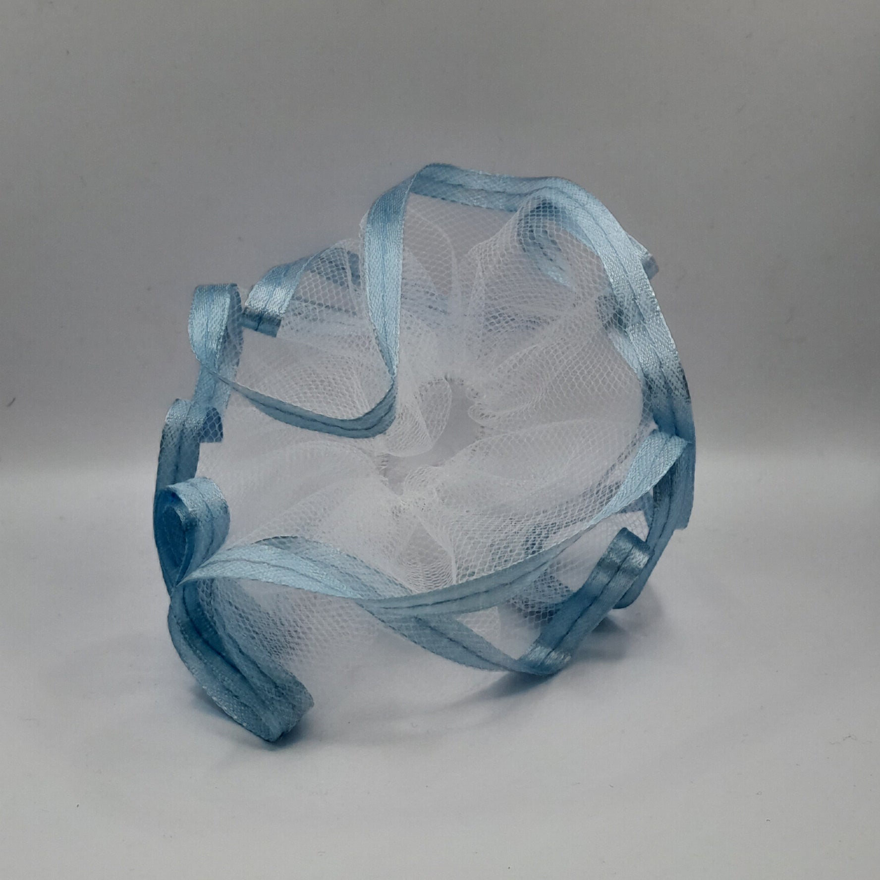 Kerzenmanschette / Tropfschutz Tüll, hellblau