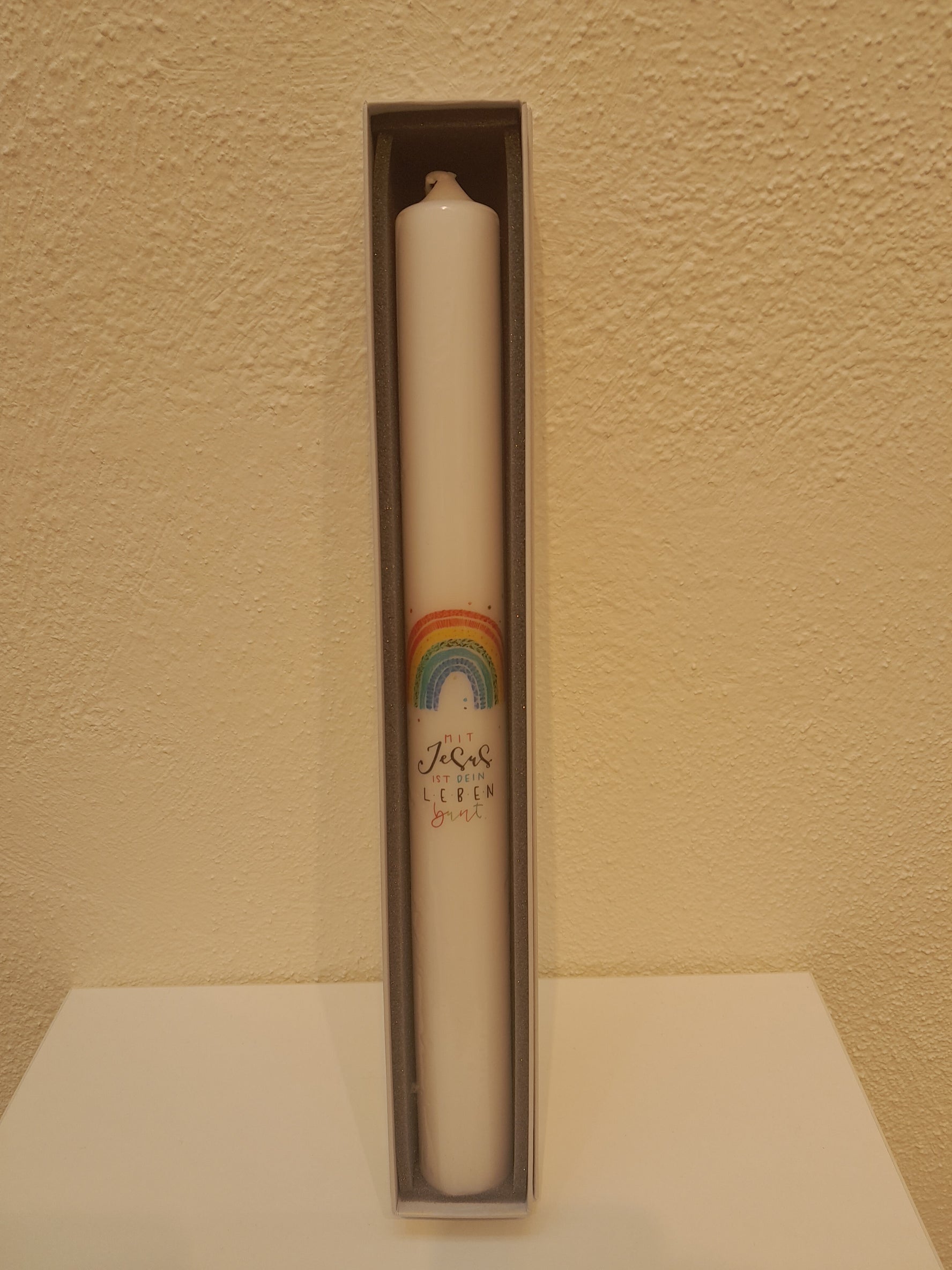 Taufkerze / Kommunionkerze "Regenbogen"
