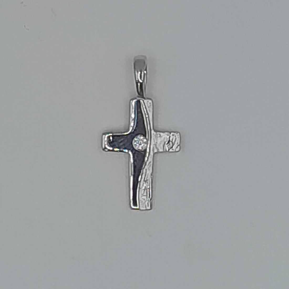 Kettenanhänger Kreuz Weißgold 585
