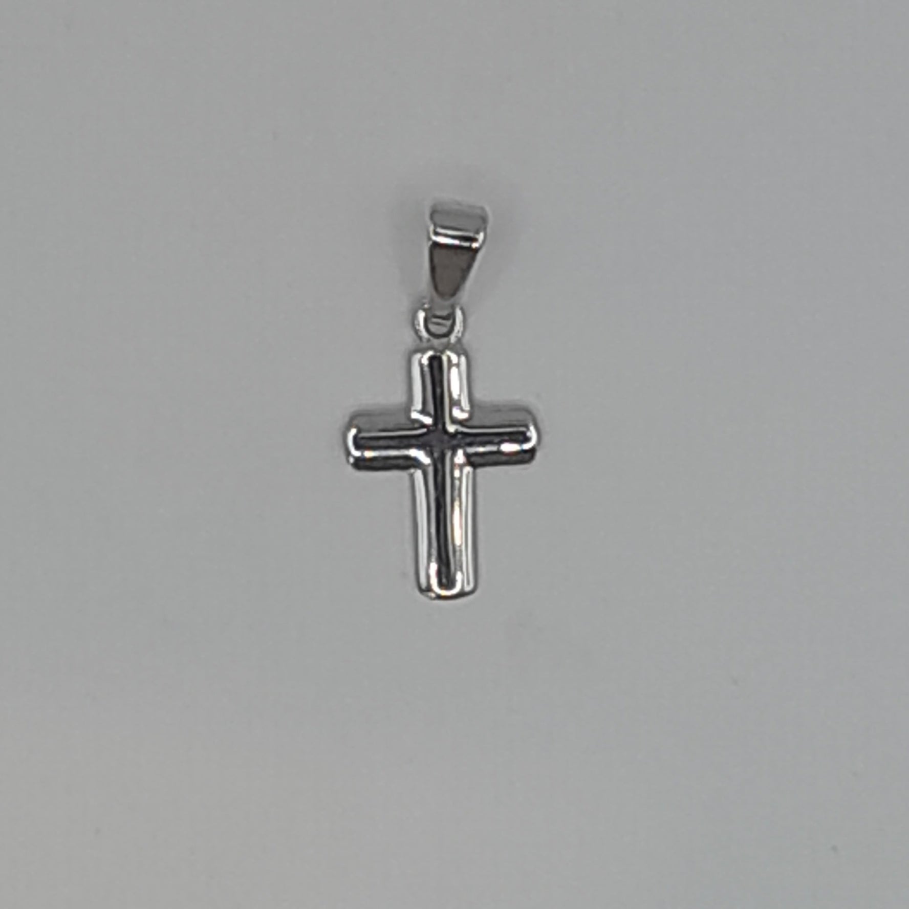 Kettenanhänger Kreuz Weißgold 585