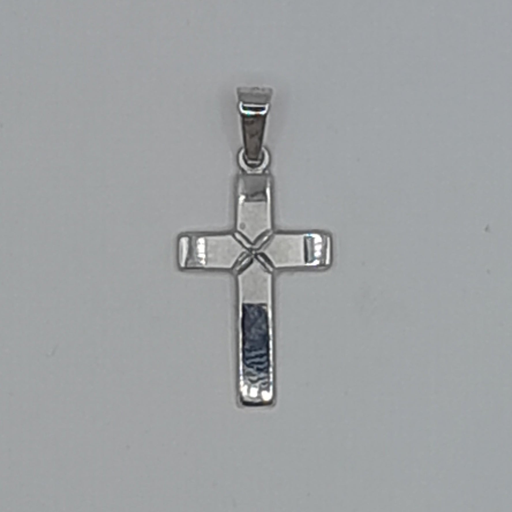 Kettenanhänger Kreuz Weißgold 585